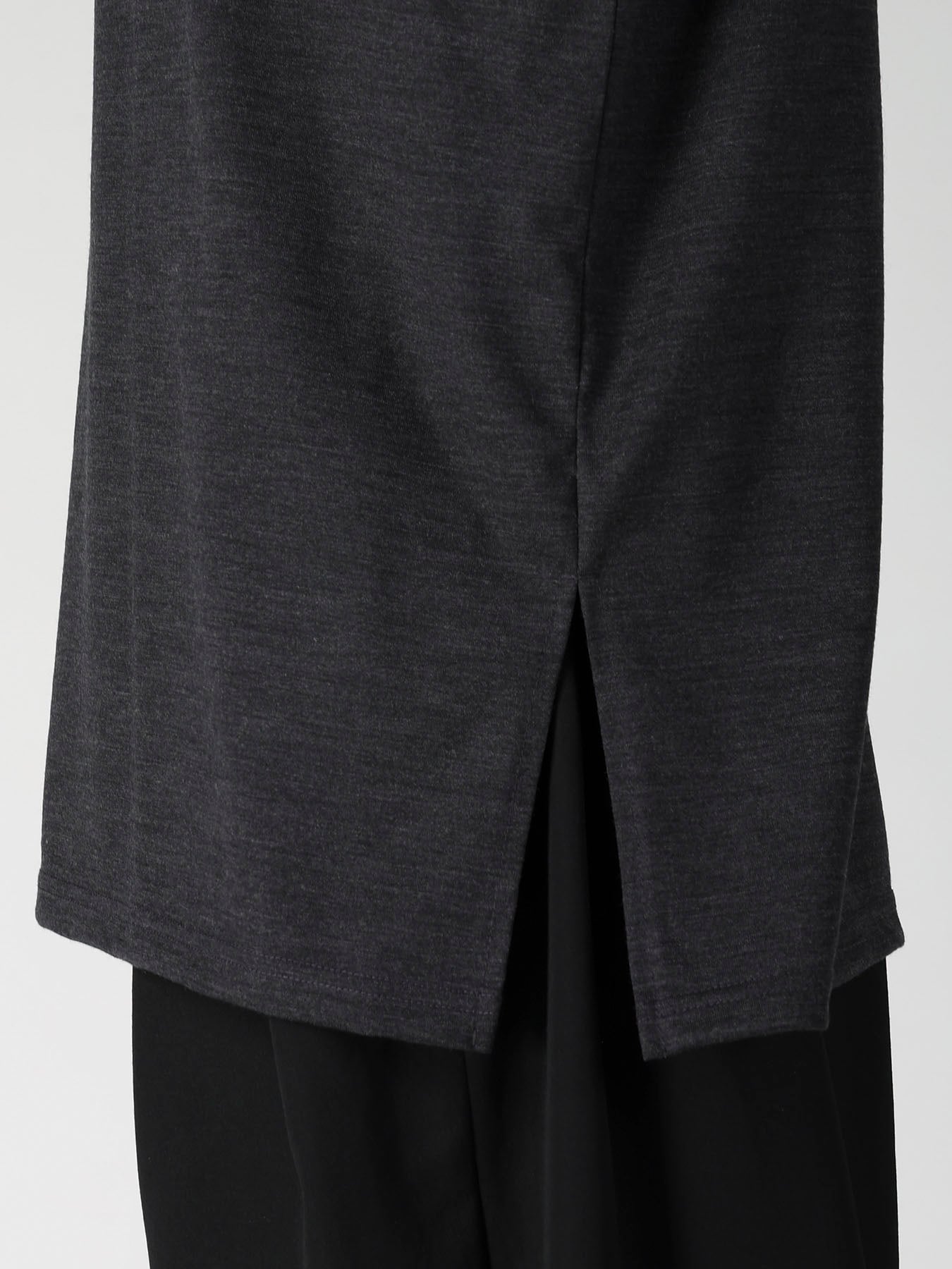 WOOL CLEAR SINGLE JERSEY FRONT DETAIL LONG SLEEVE PO