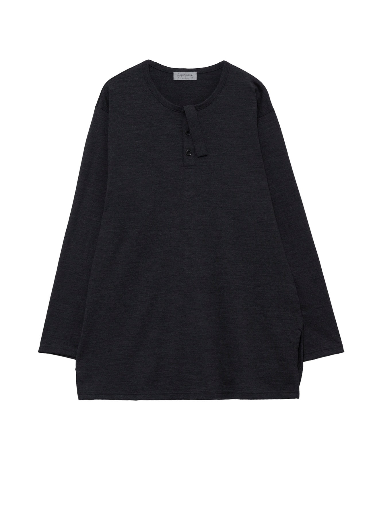 WOOL CLEAR SINGLE JERSEY FRONT DETAIL LONG SLEEVE PO
