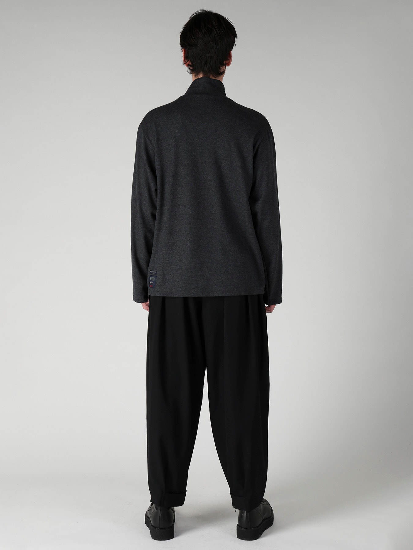 MILLED SINGLE JERSEY RE DIAGONAL HIGH NECK LONG SLEEVE