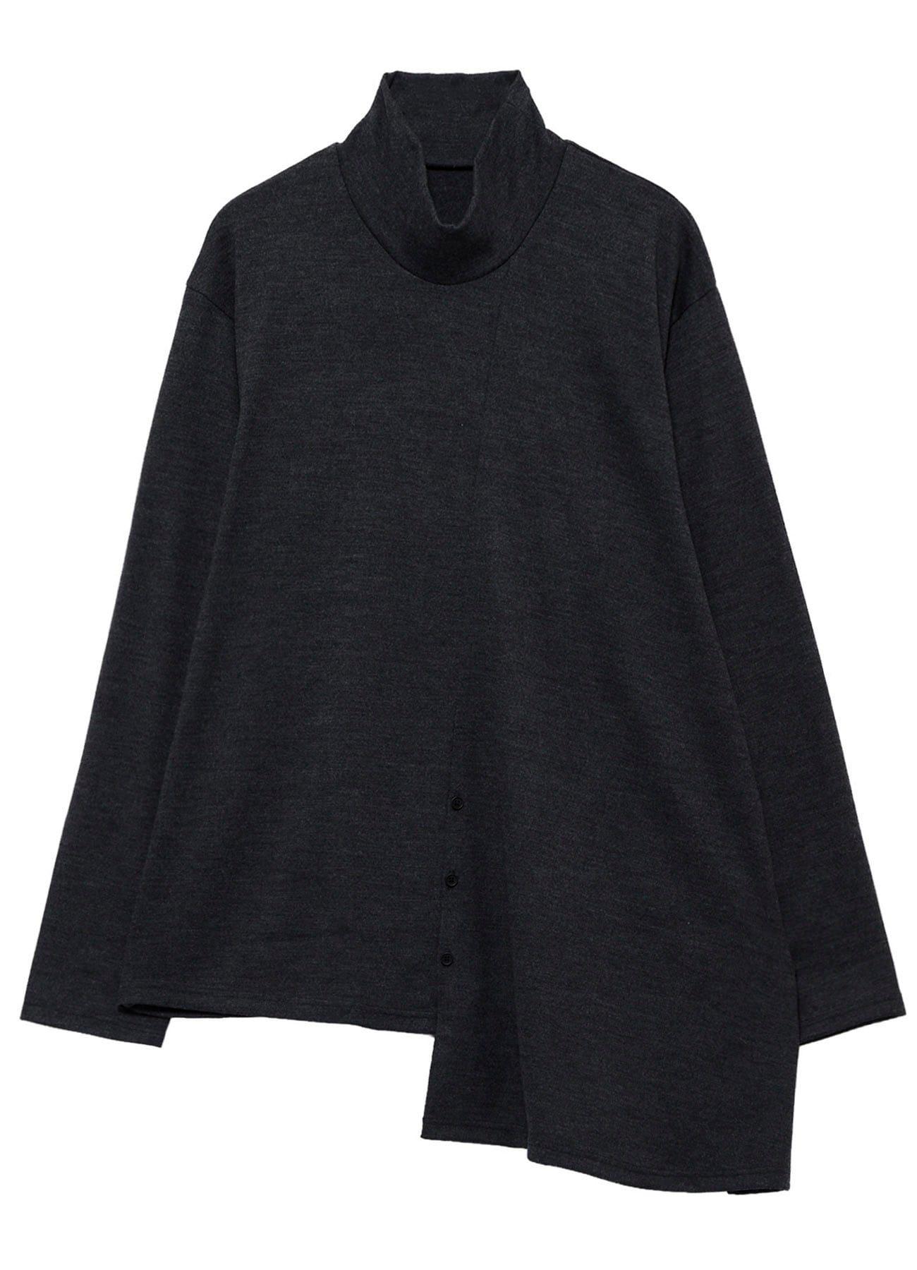 MILLED SINGLE JERSEY RE DIAGONAL HIGH NECK LONG SLEEVE