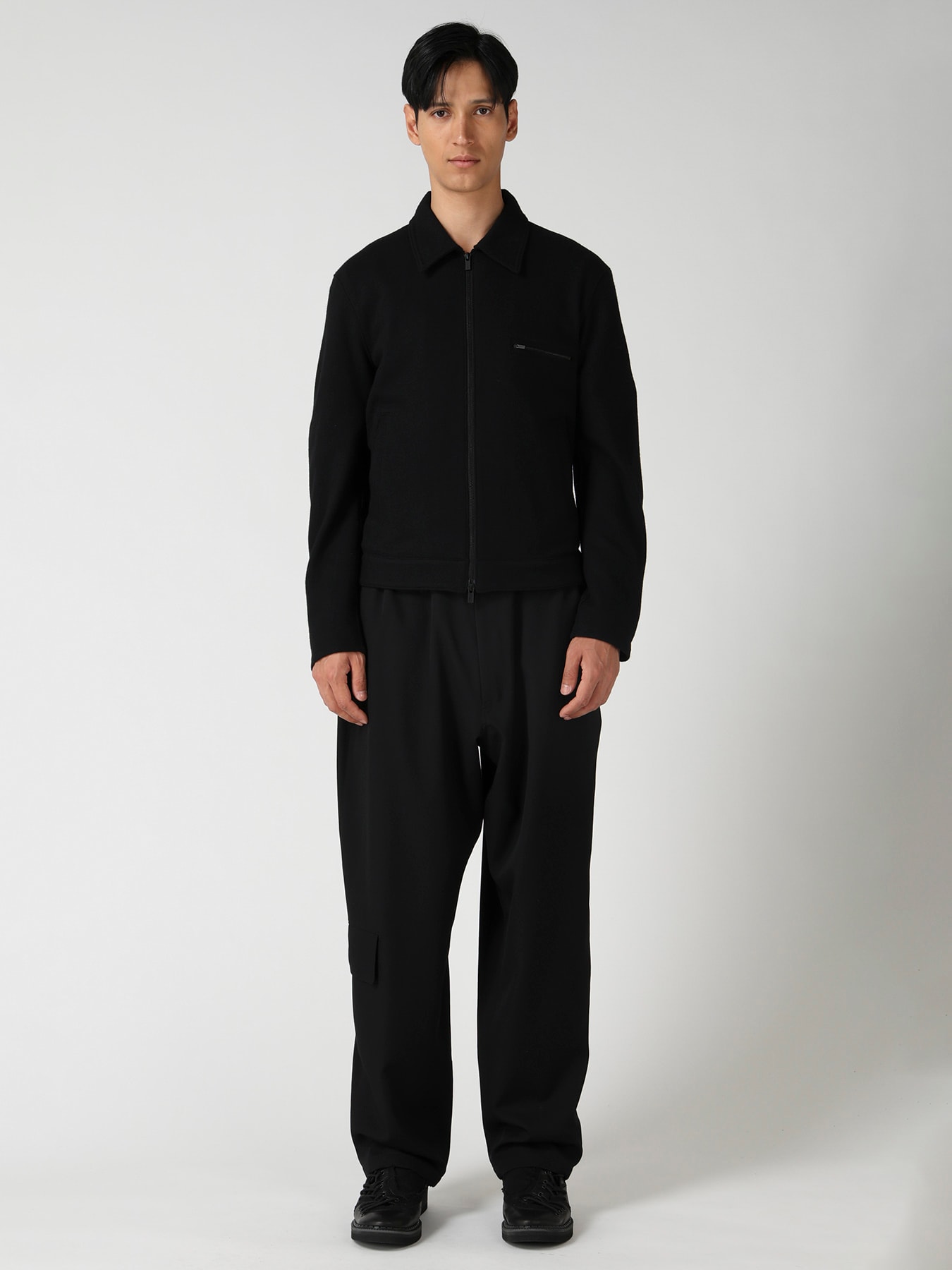 WOOL COMBED YARN SINGLE JERSEY RE ZIP BLOUSON