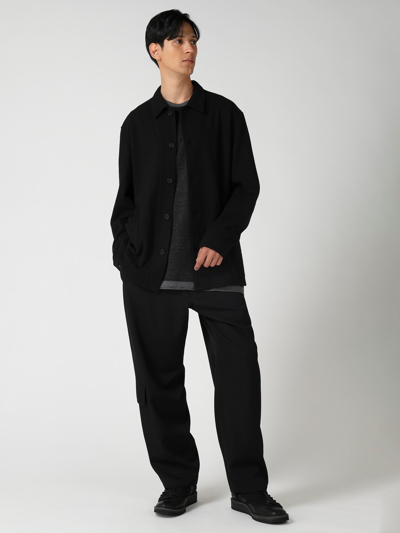 WOOL COMBED YARN SINGLE JERSEY RE SHIRT JACKET