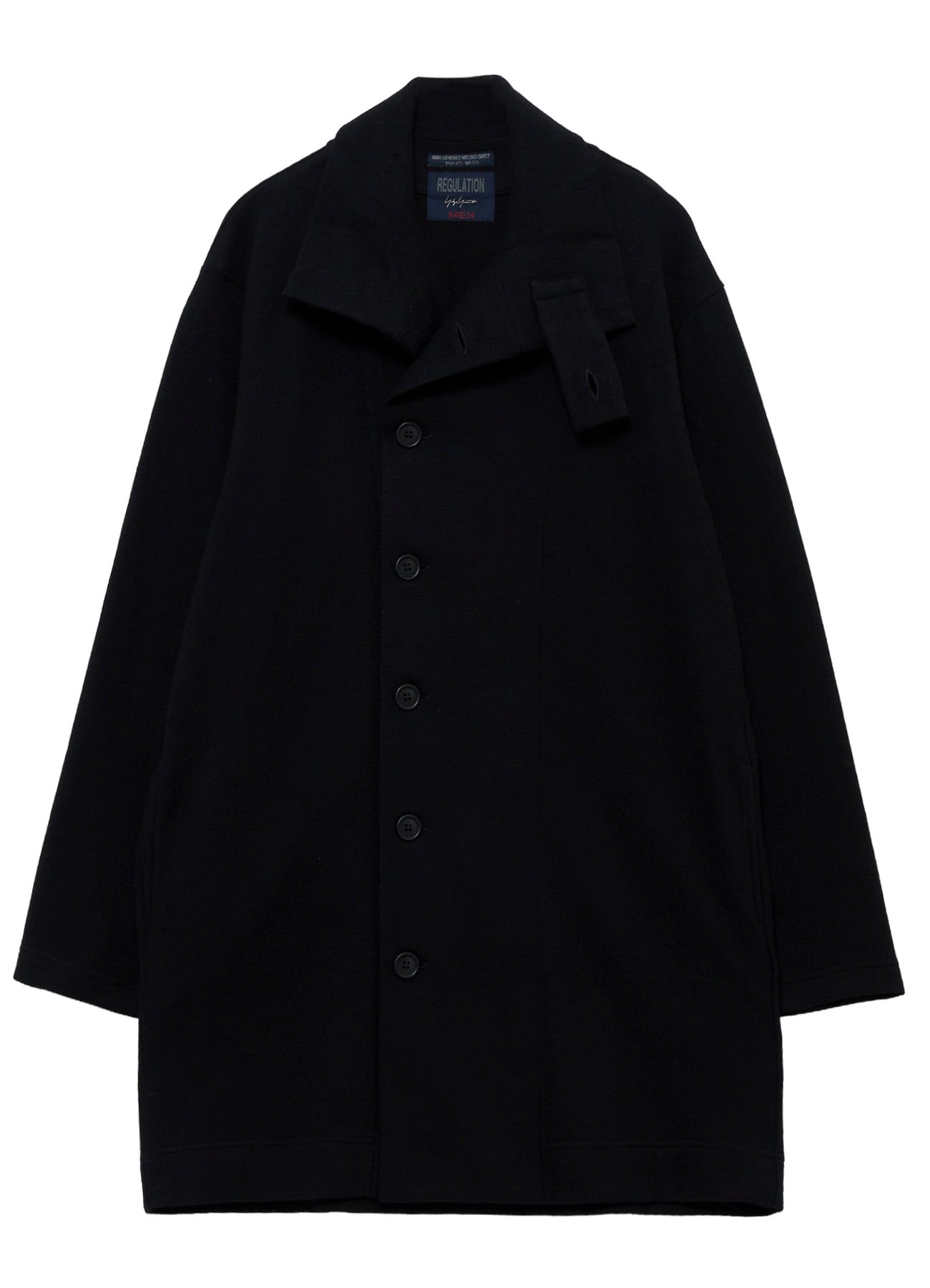 WOOL COMBED YARN SINGLE JERSEY RE HIGH NECK LONG COAT