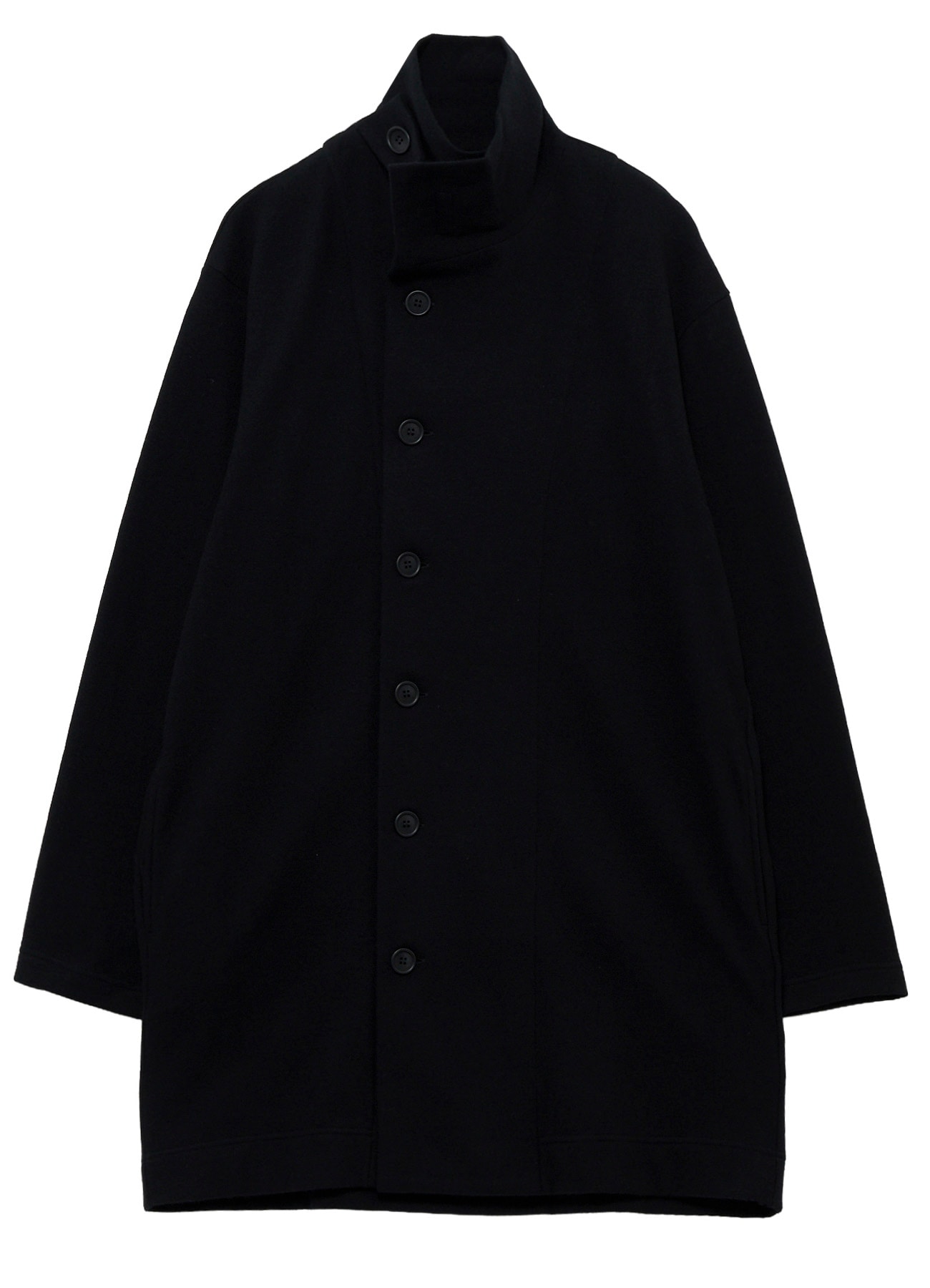 WOOL COMBED YARN SINGLE JERSEY RE HIGH NECK LONG COAT