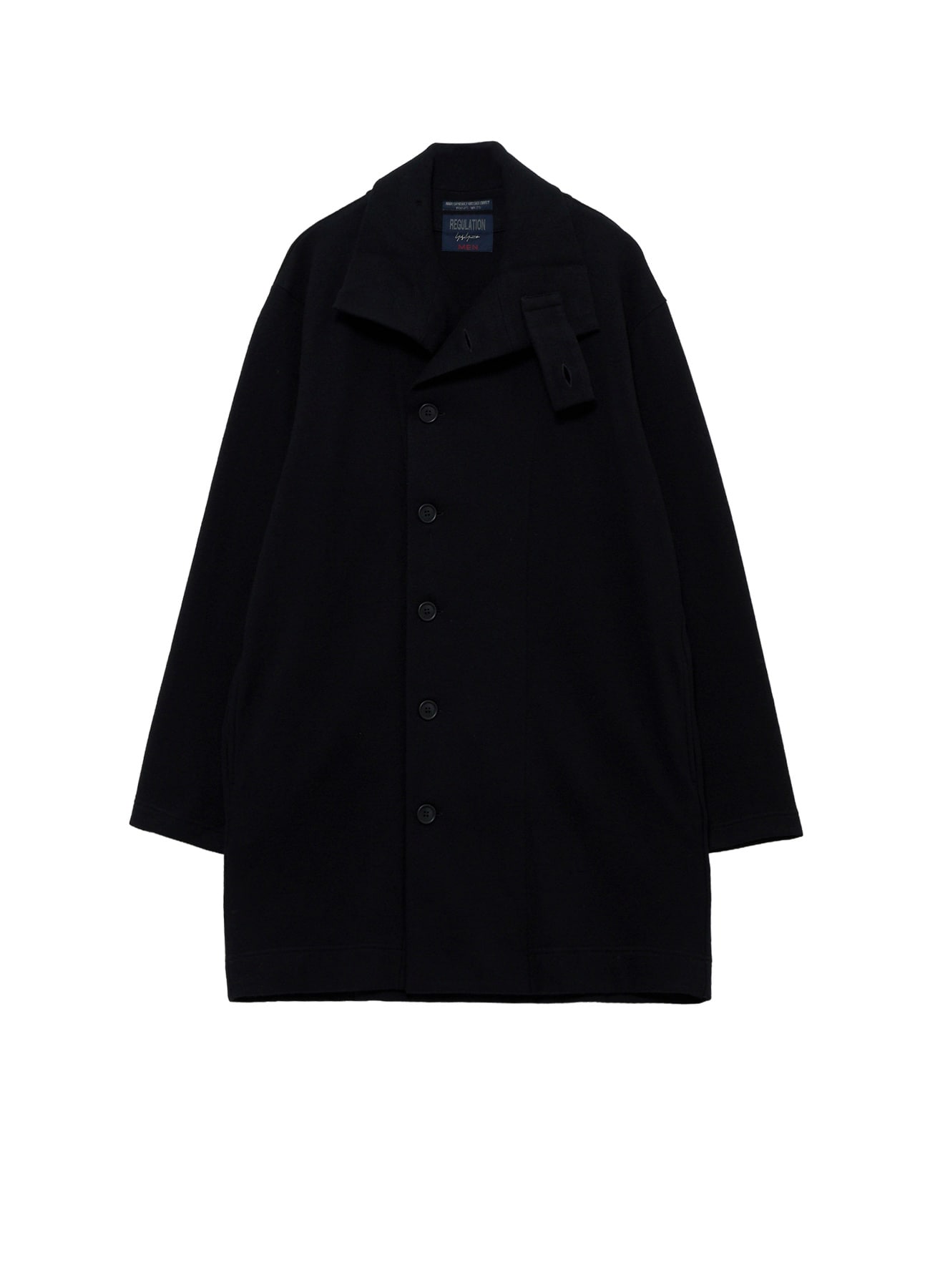 WOOL COMBED YARN SINGLE JERSEY RE HIGH NECK LONG COAT