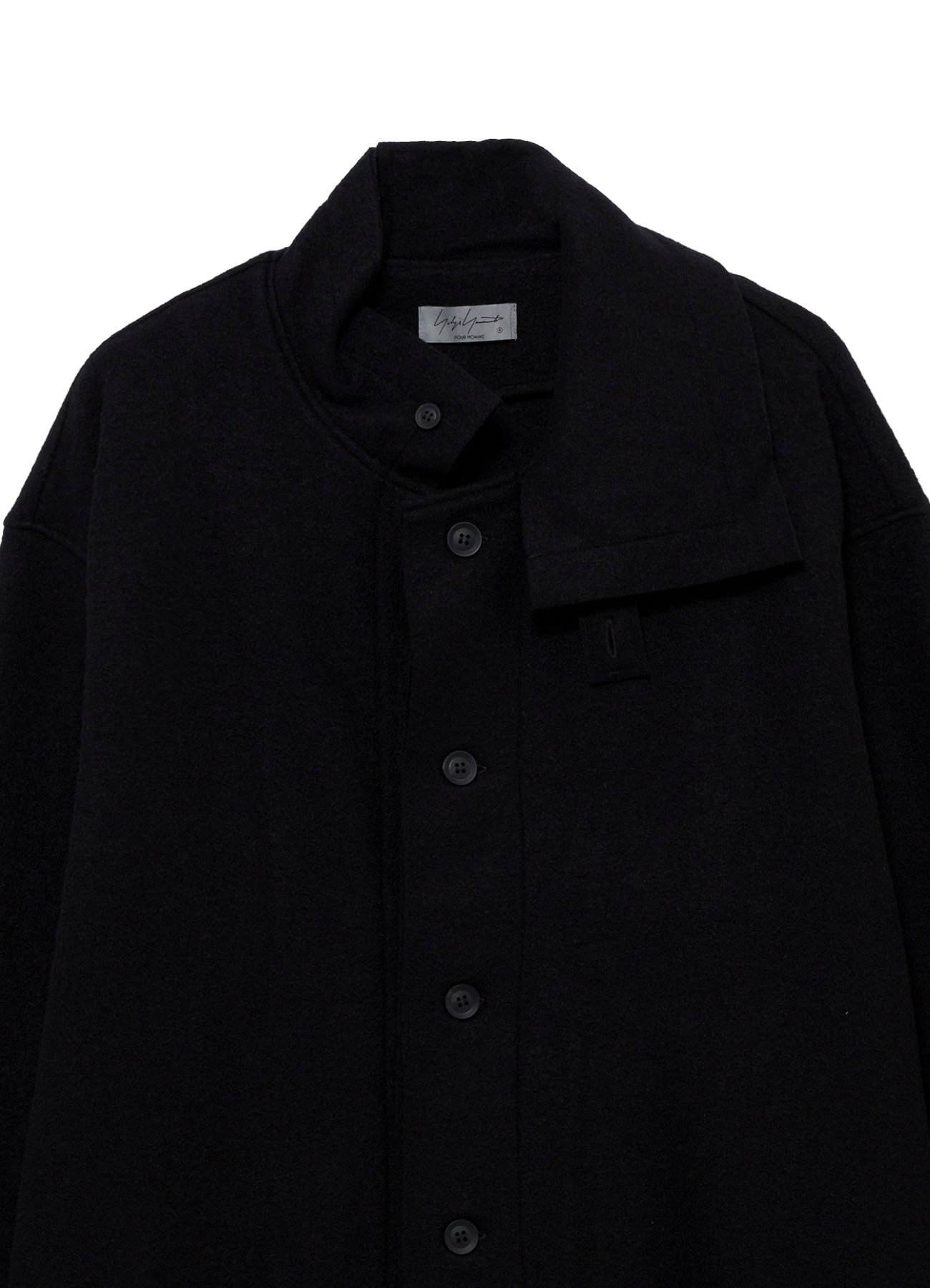 WOOL RING SOFT TAB DESIGN COLLAR COAT