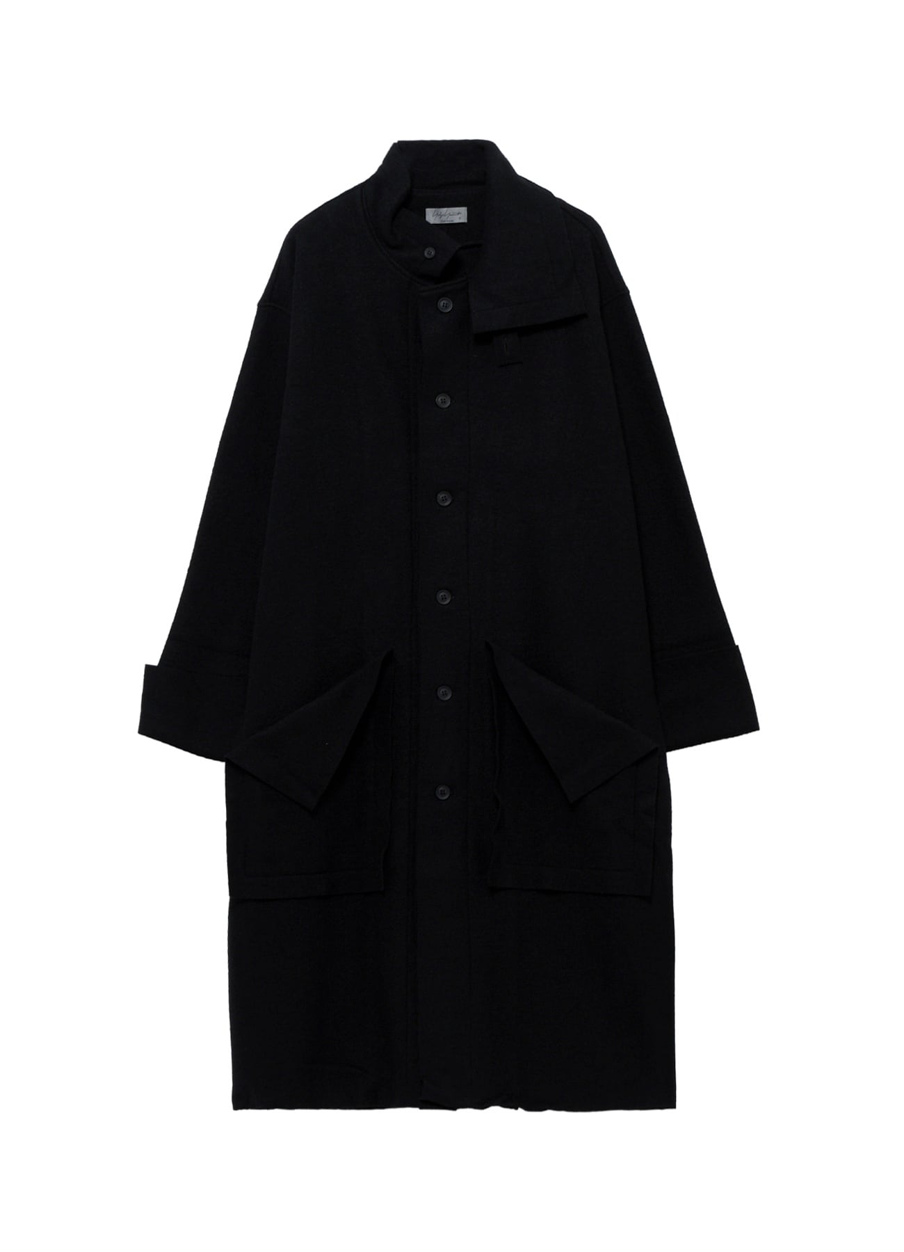 WOOL RING SOFT TAB DESIGN COLLAR COAT