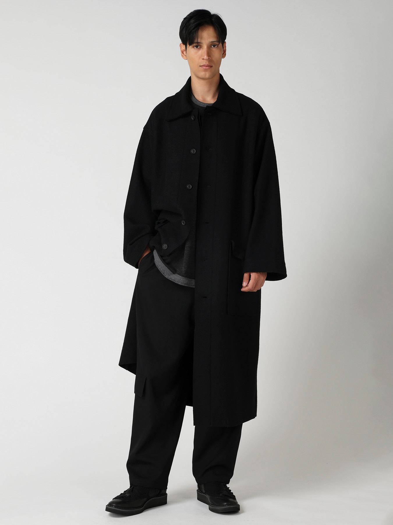 WOOL RING SOFT STAND COLOR COAT