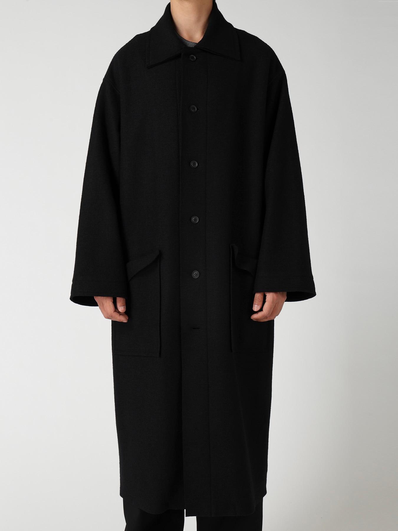 WOOL RING SOFT STAND COLOR COAT