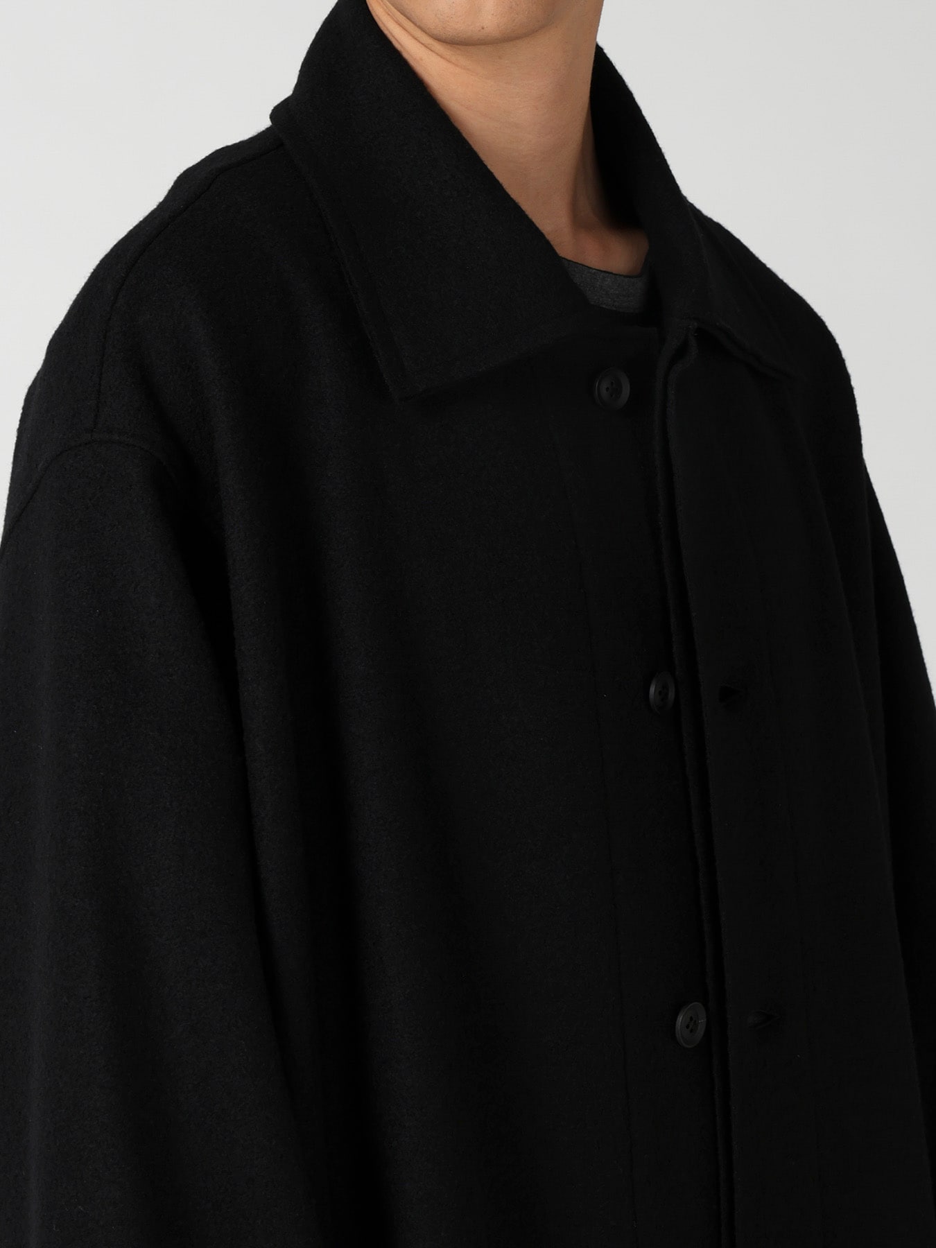 WOOL RING SOFT STAND COLOR COAT