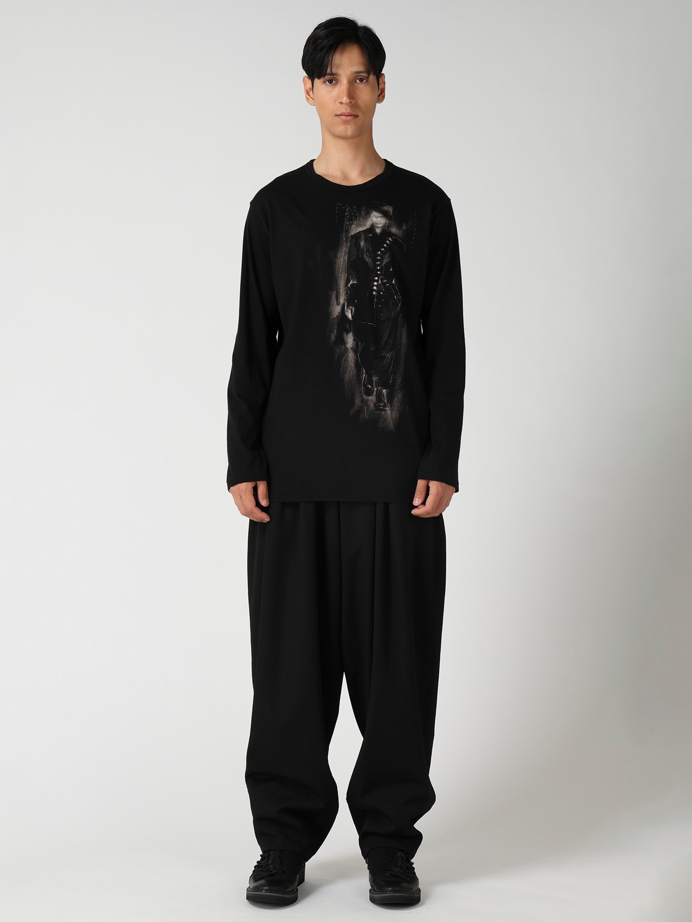 COTTON SINGLE JERSEY ROUND NECK LONG SLV/ PT-A