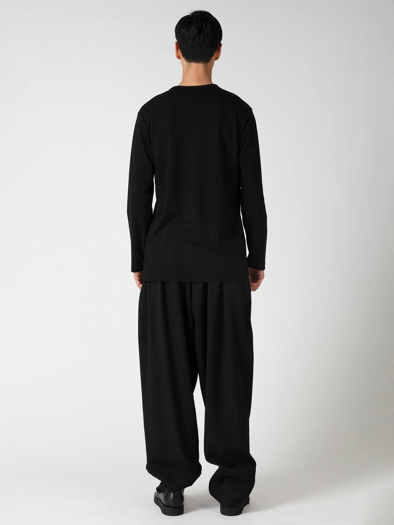 COTTON SINGLE JERSEY ROUND NECK LONG SLV/ PT-B