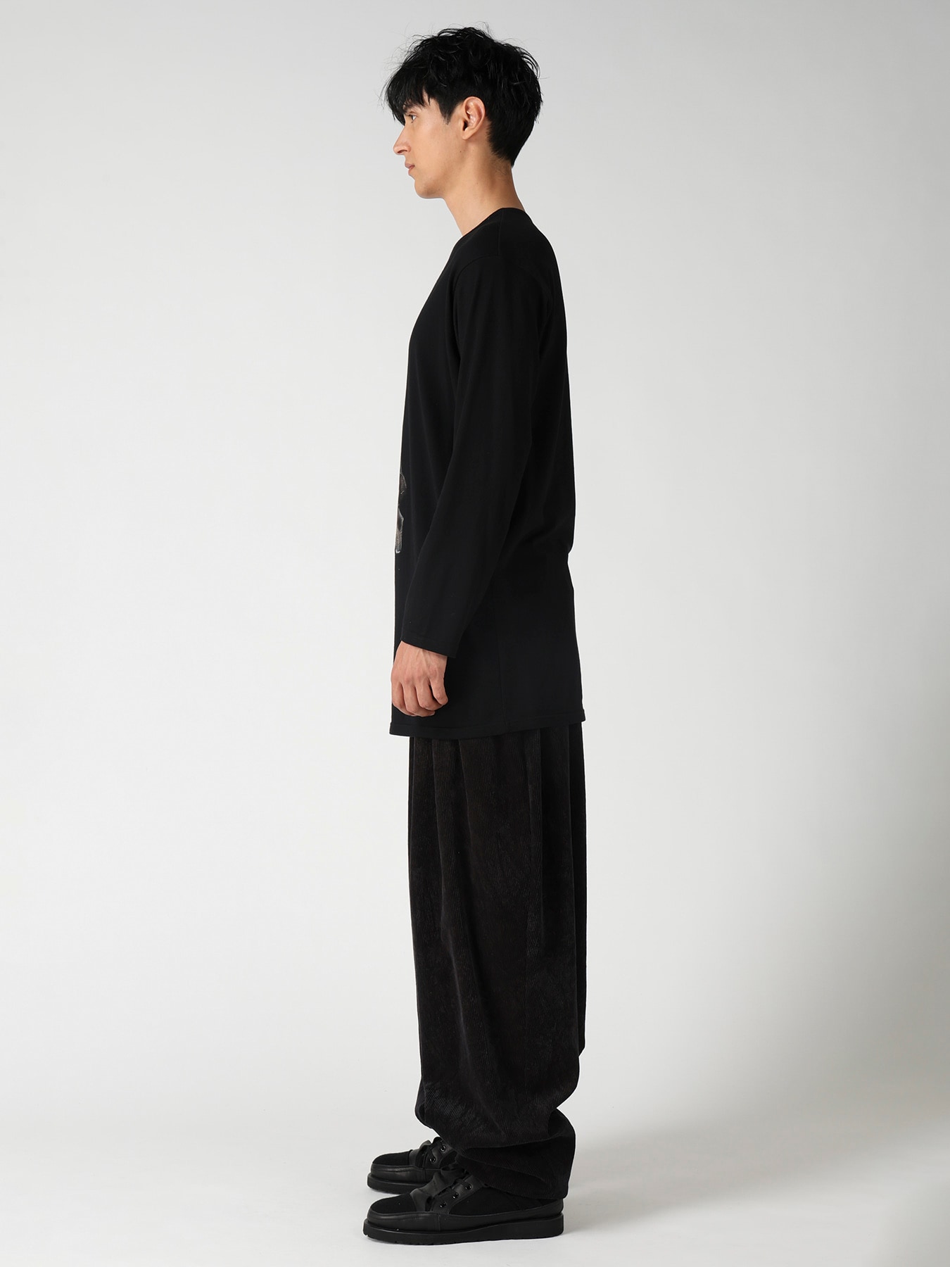 COTTON SINGLE JERSEY SIDE SLIT LONG SLEEVE PT