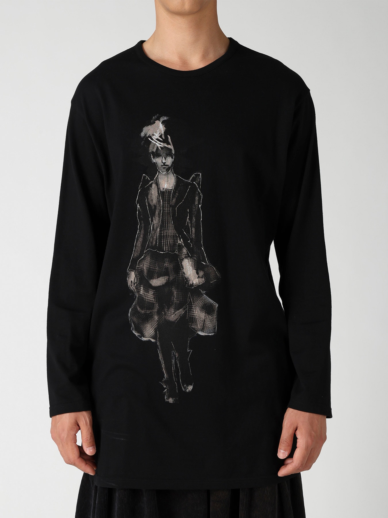 COTTON SINGLE JERSEY SIDE SLIT LONG SLEEVE PT