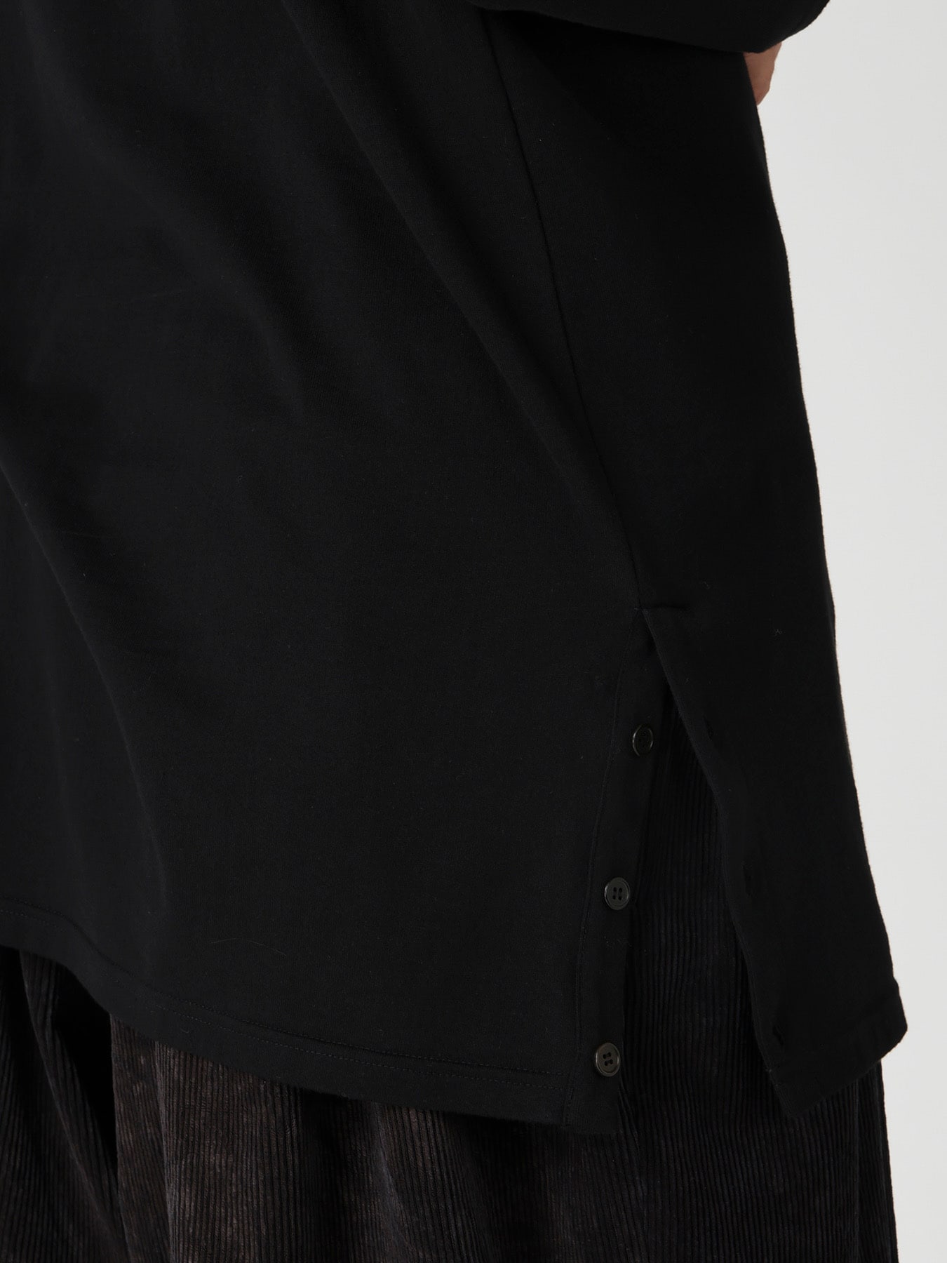 COTTON SINGLE JERSEY SIDE SLIT LONG SLEEVE PT
