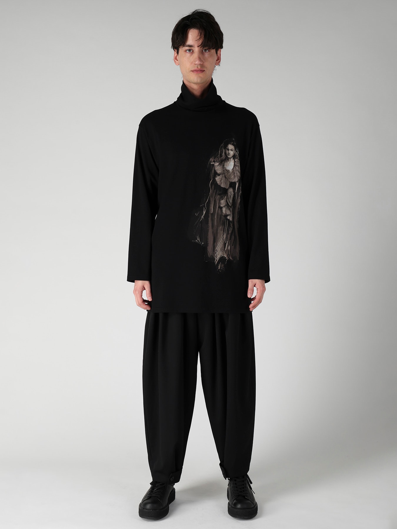 COTTON SINGLE JERSEY TURTLE NECK LONG SLEEVE/ PT