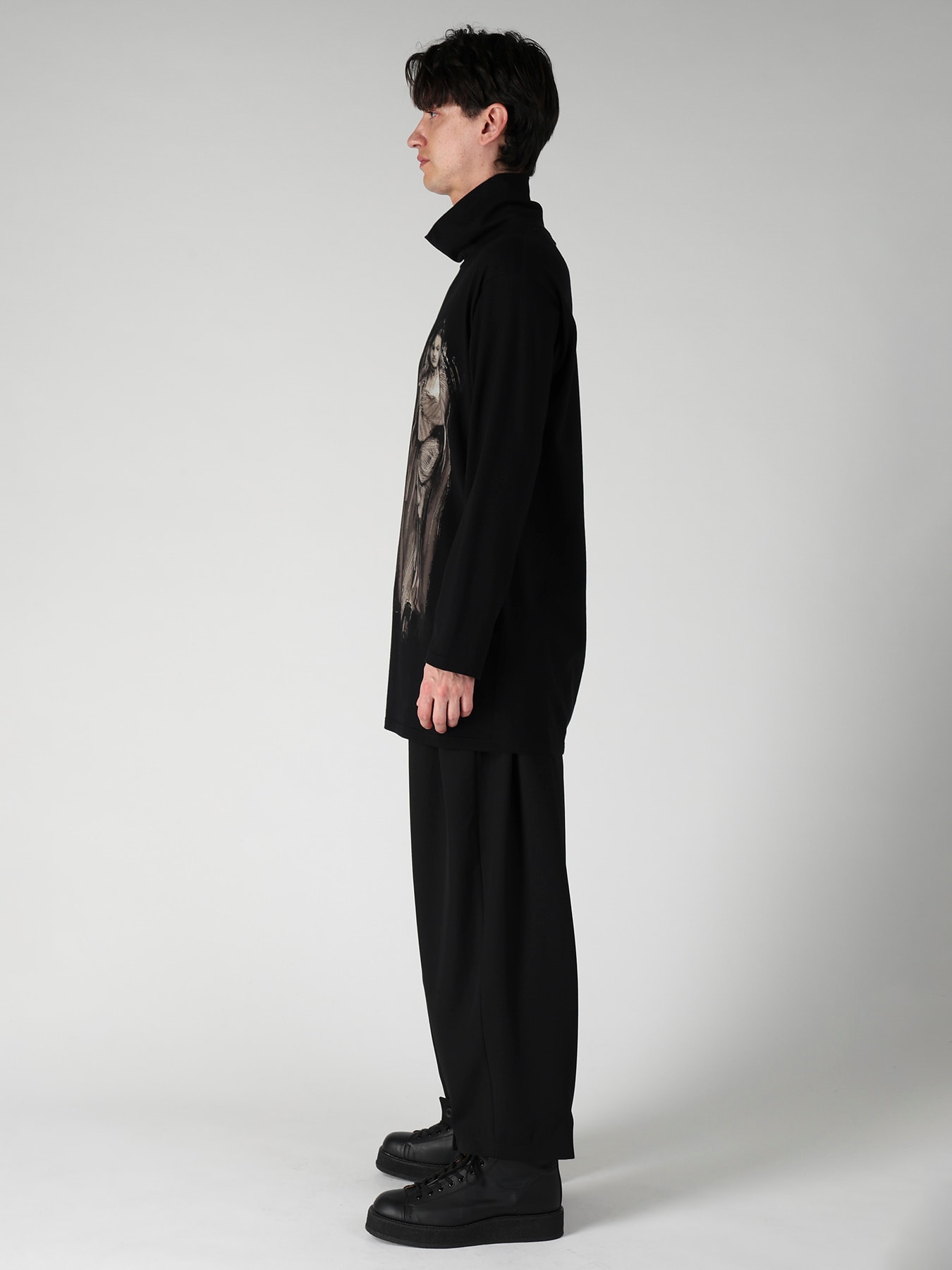 COTTON SINGLE JERSEY TURTLE NECK LONG SLEEVE/ PT