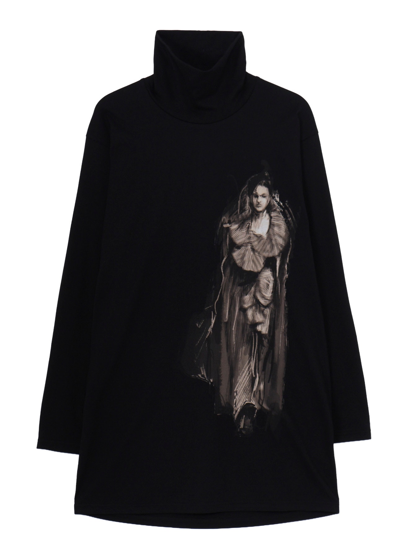 COTTON SINGLE JERSEY TURTLE NECK LONG SLEEVE/ PT