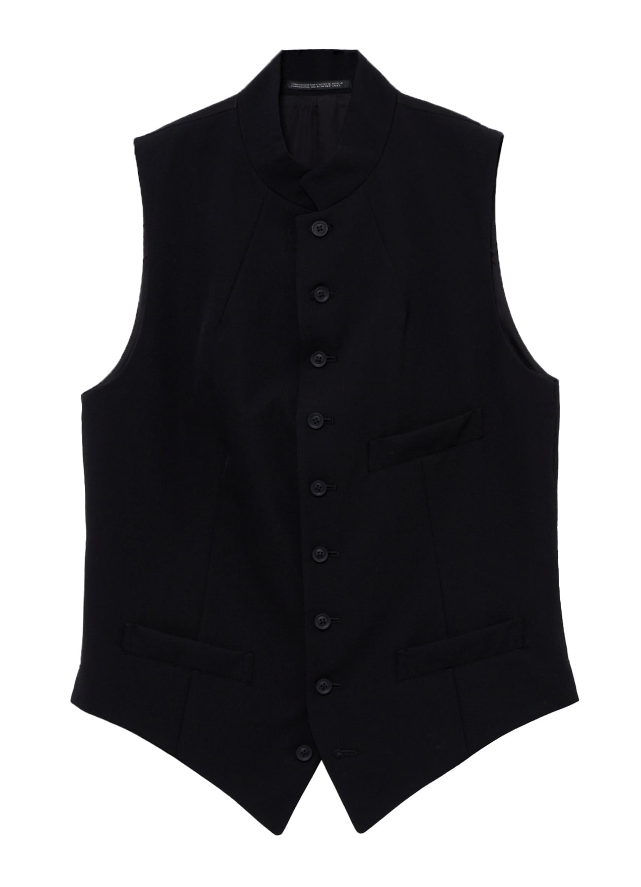WOOL GABARDINE LAYERD LAPEL VEST