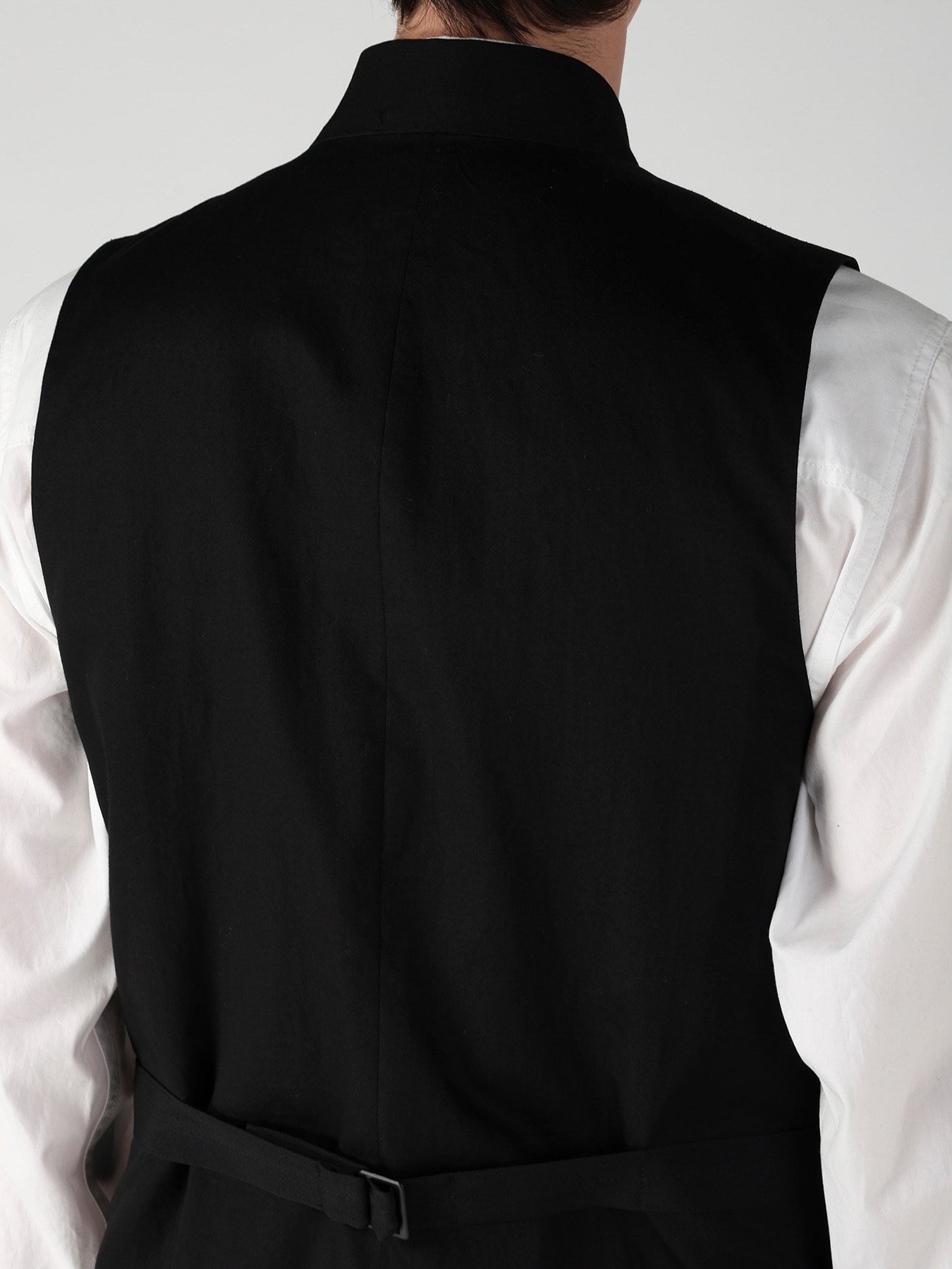 WOOL GABARDINE LAYERD LAPEL VEST