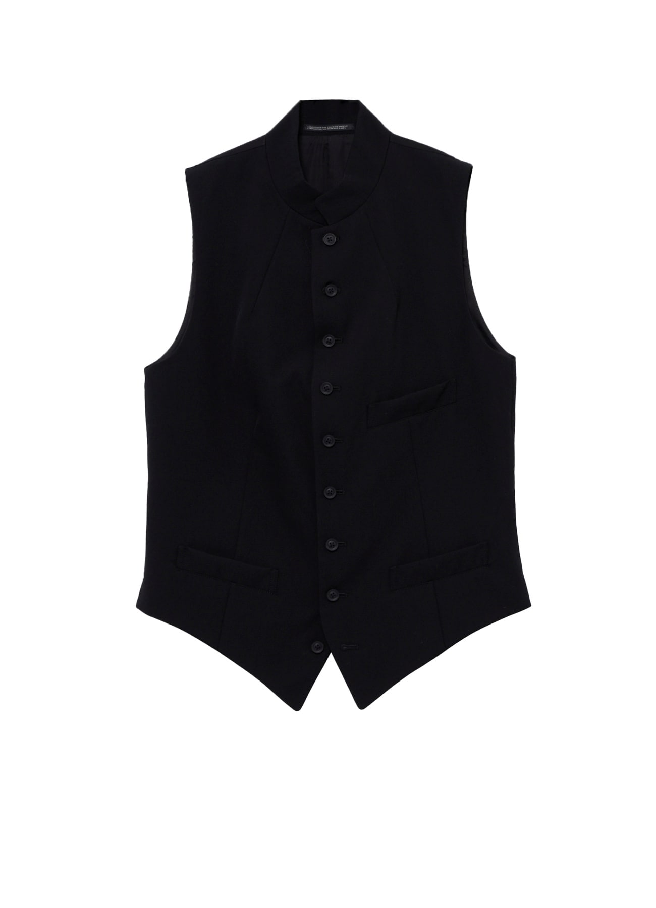 WOOL GABARDINE LAYERD LAPEL VEST