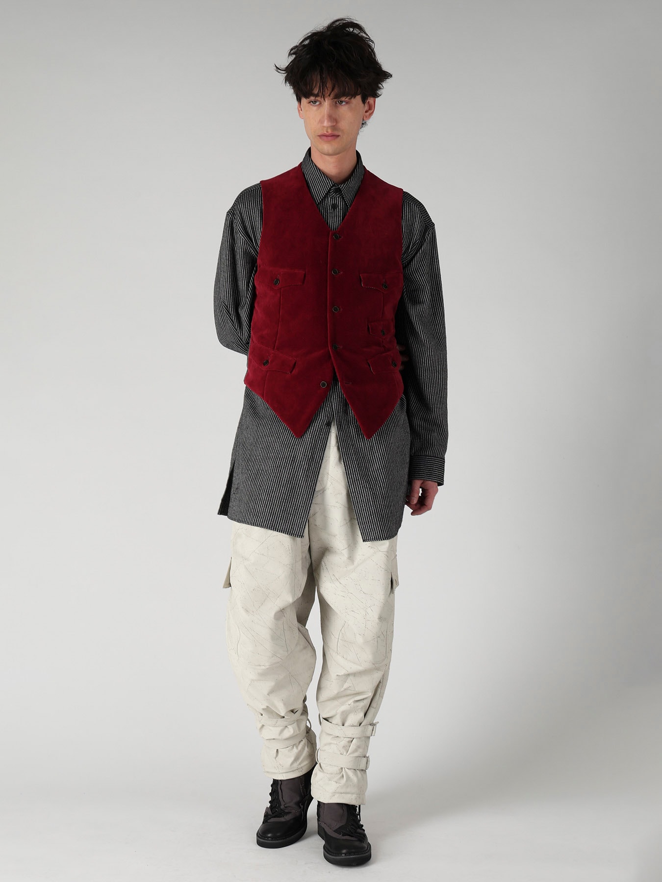 COTTON VELVETEEN CORDUROY 5P PADDED VEST