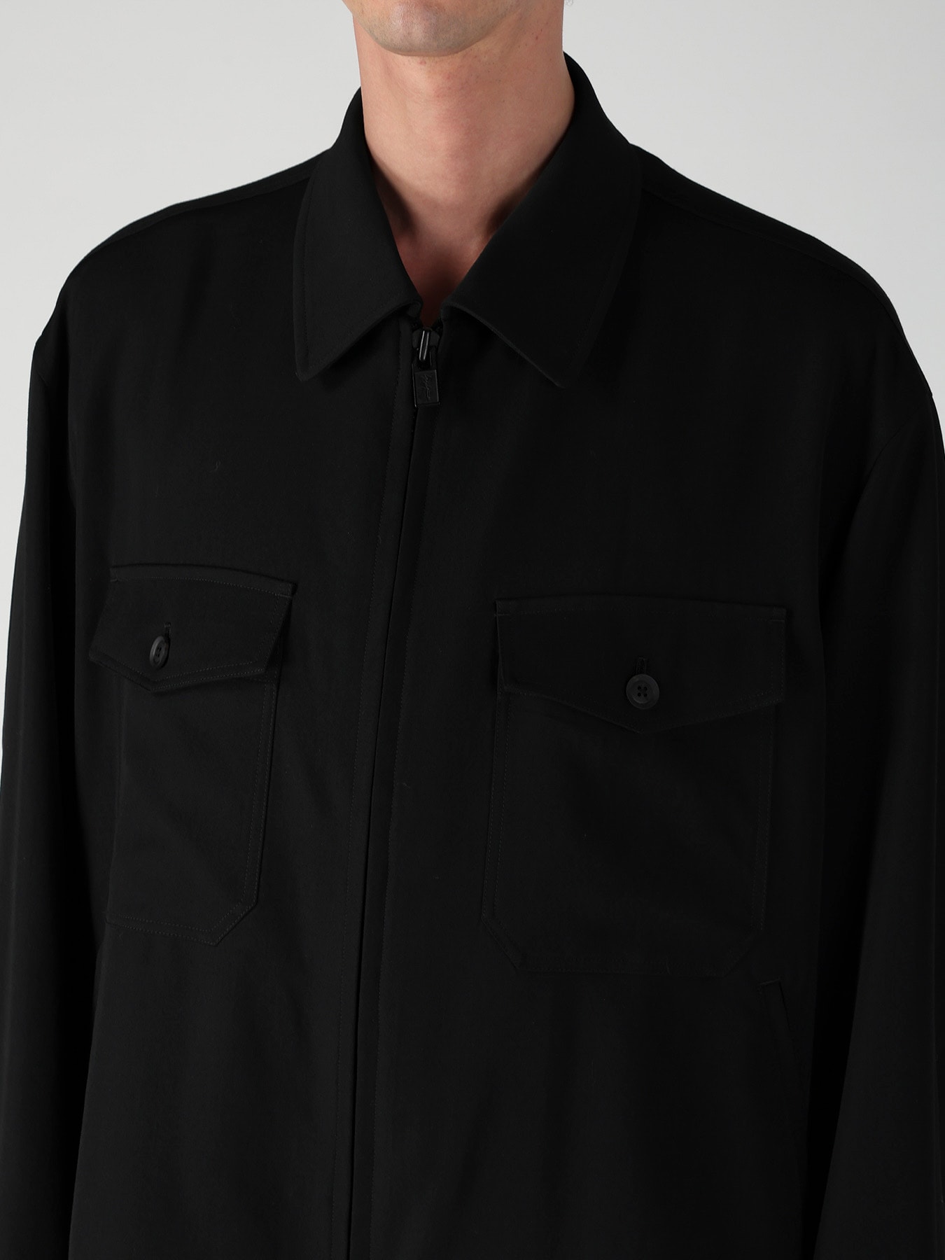 WOOL GABARDINE OUTER POCKET BLOUSON