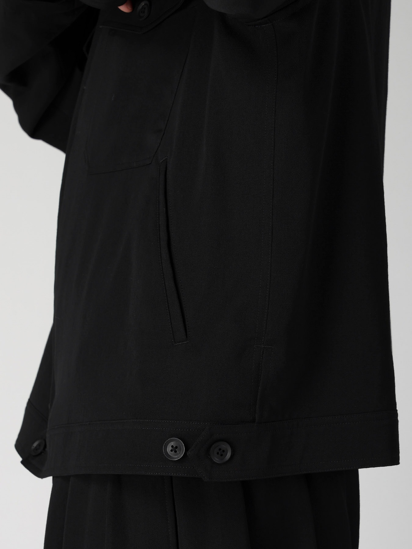 WOOL GABARDINE OUTER POCKET BLOUSON