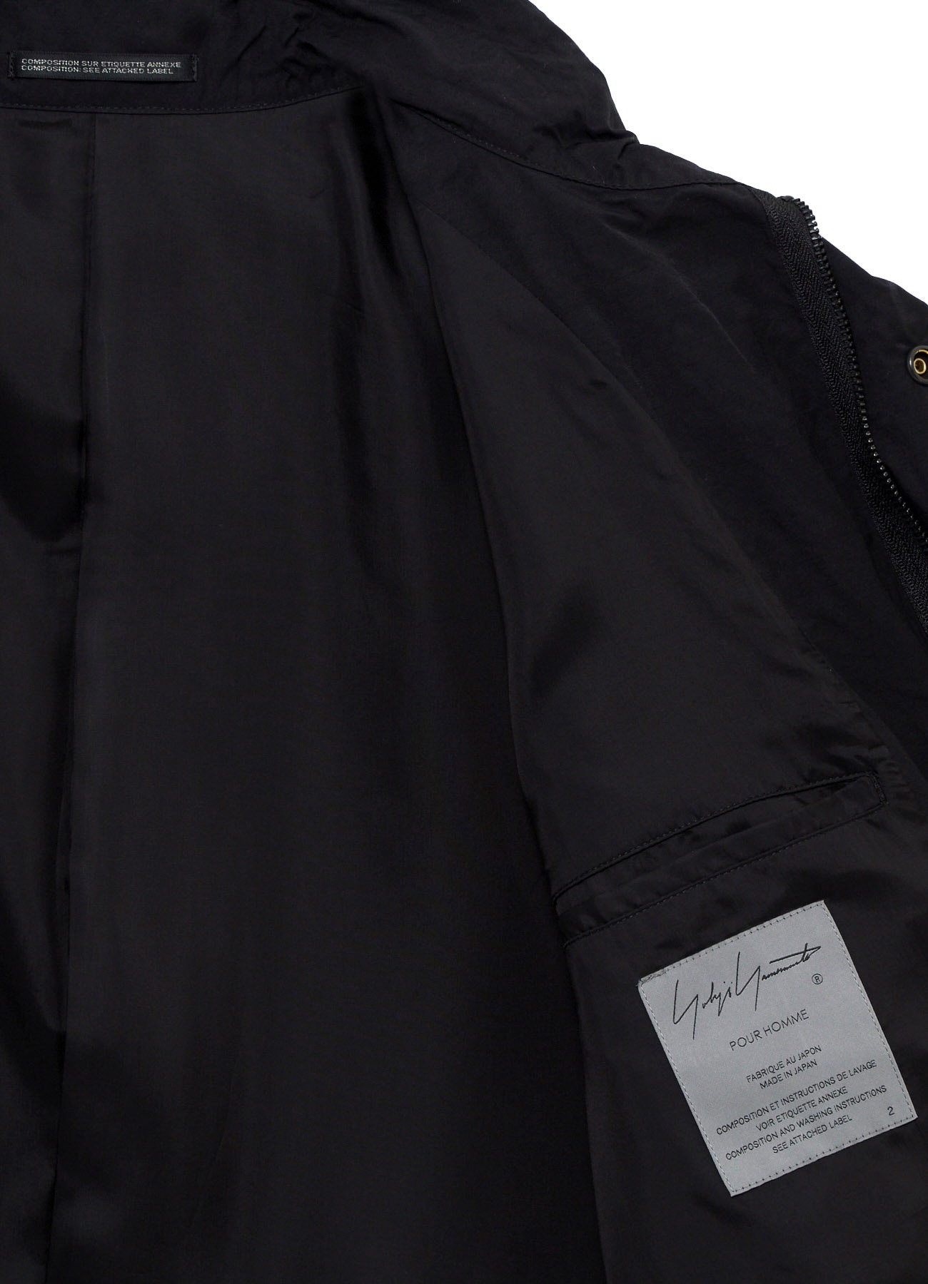 NY SPUN GABARDINE BLACK PACKABLE HOOD BLOUSON