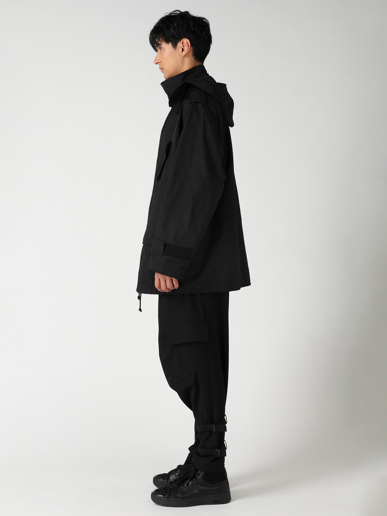 ジャケット・アウター Yoshi NY SPUN GABARDINE BLACK PACKABLE HOOD BLOUSON(S Black): Yohji