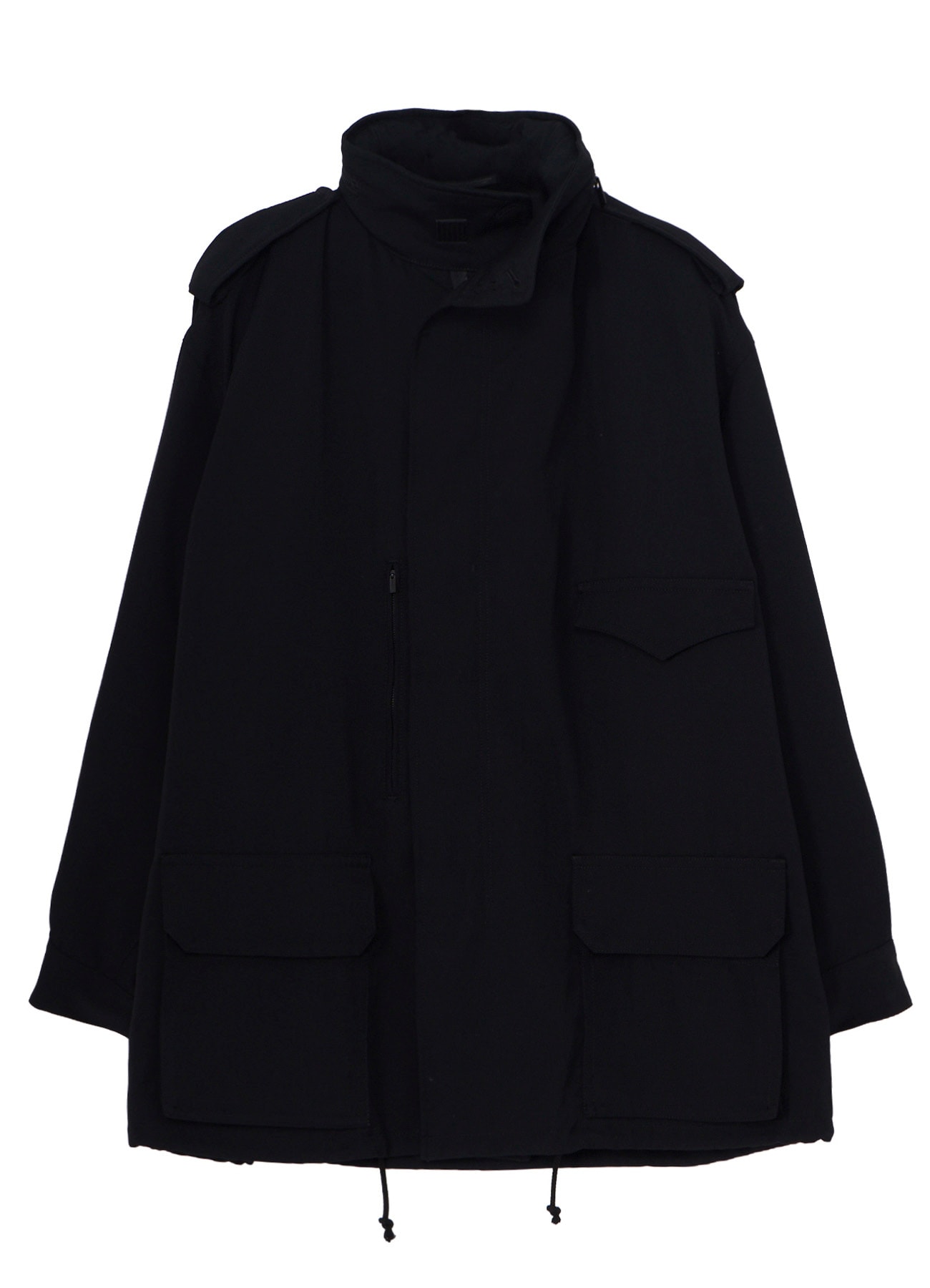 WOOL GABARDINE PACKABLE HOOD BLOUSON