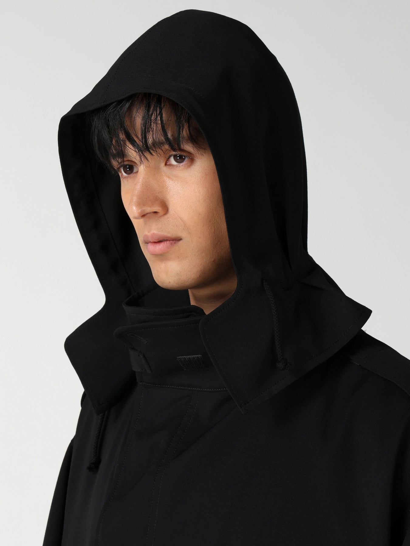 WOOL GABARDINE PACKABLE HOOD BLOUSON