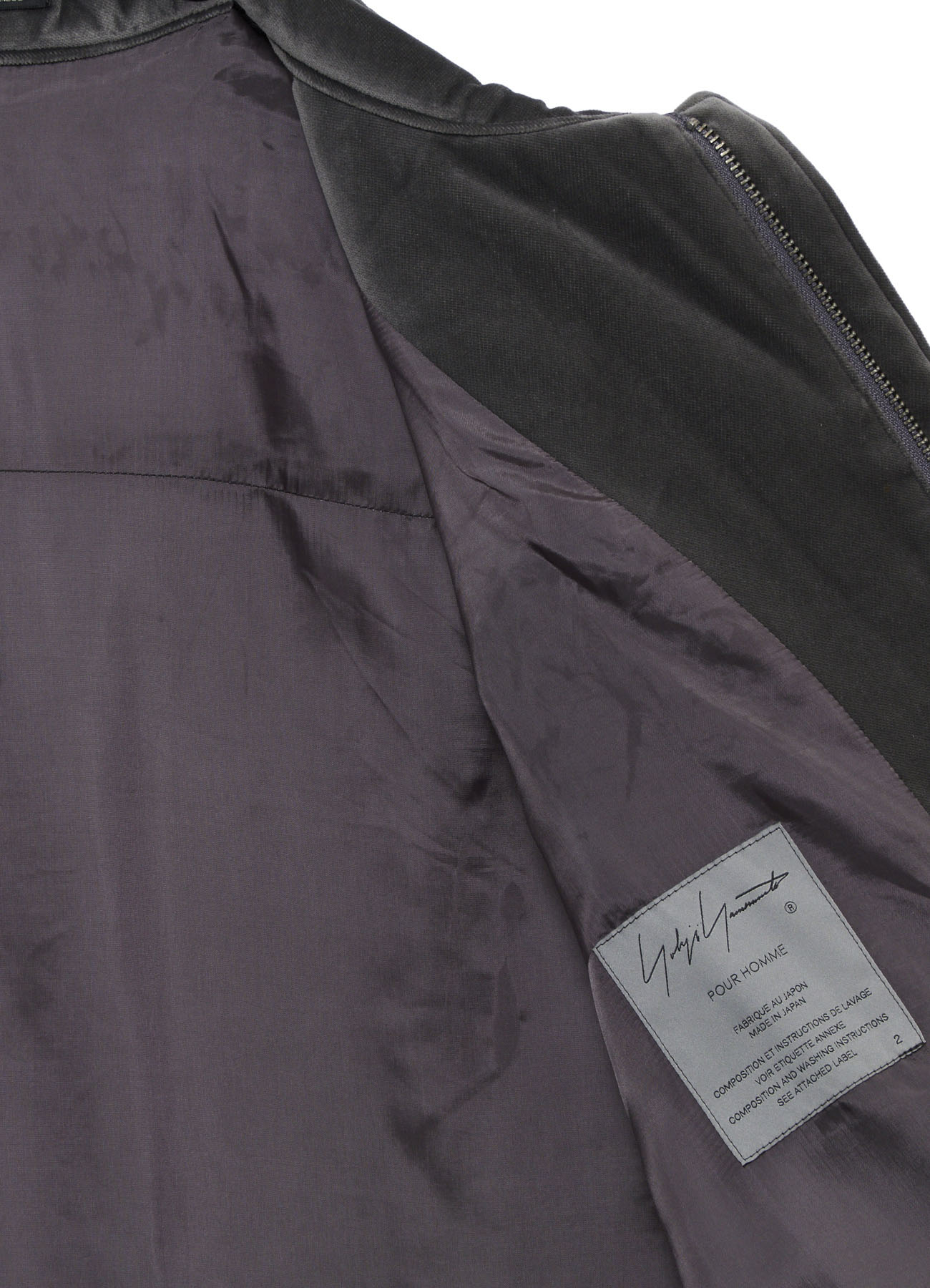 GREY VELVET PADDED BLOUSON