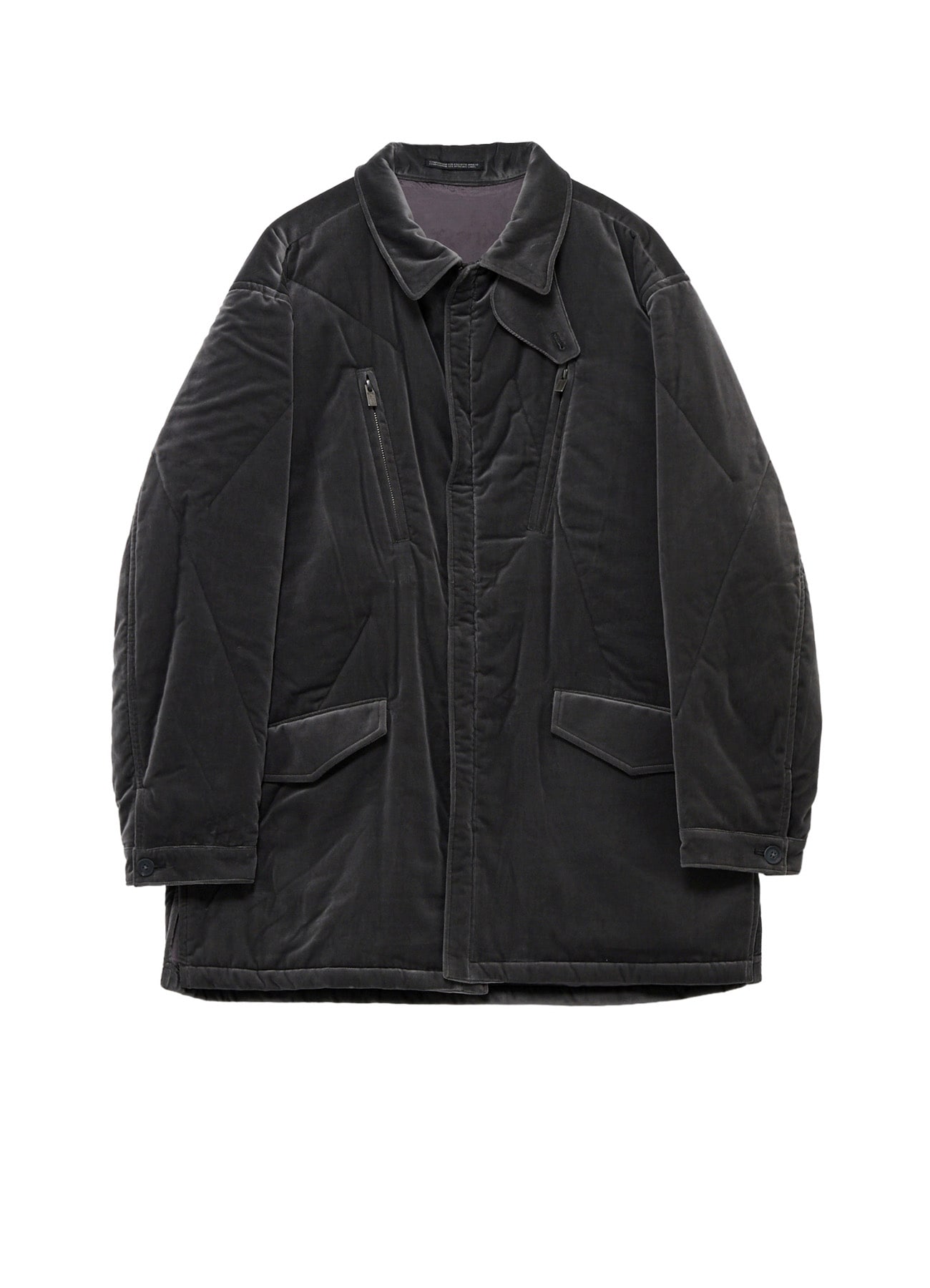 GREY VELVET PADDED BLOUSON