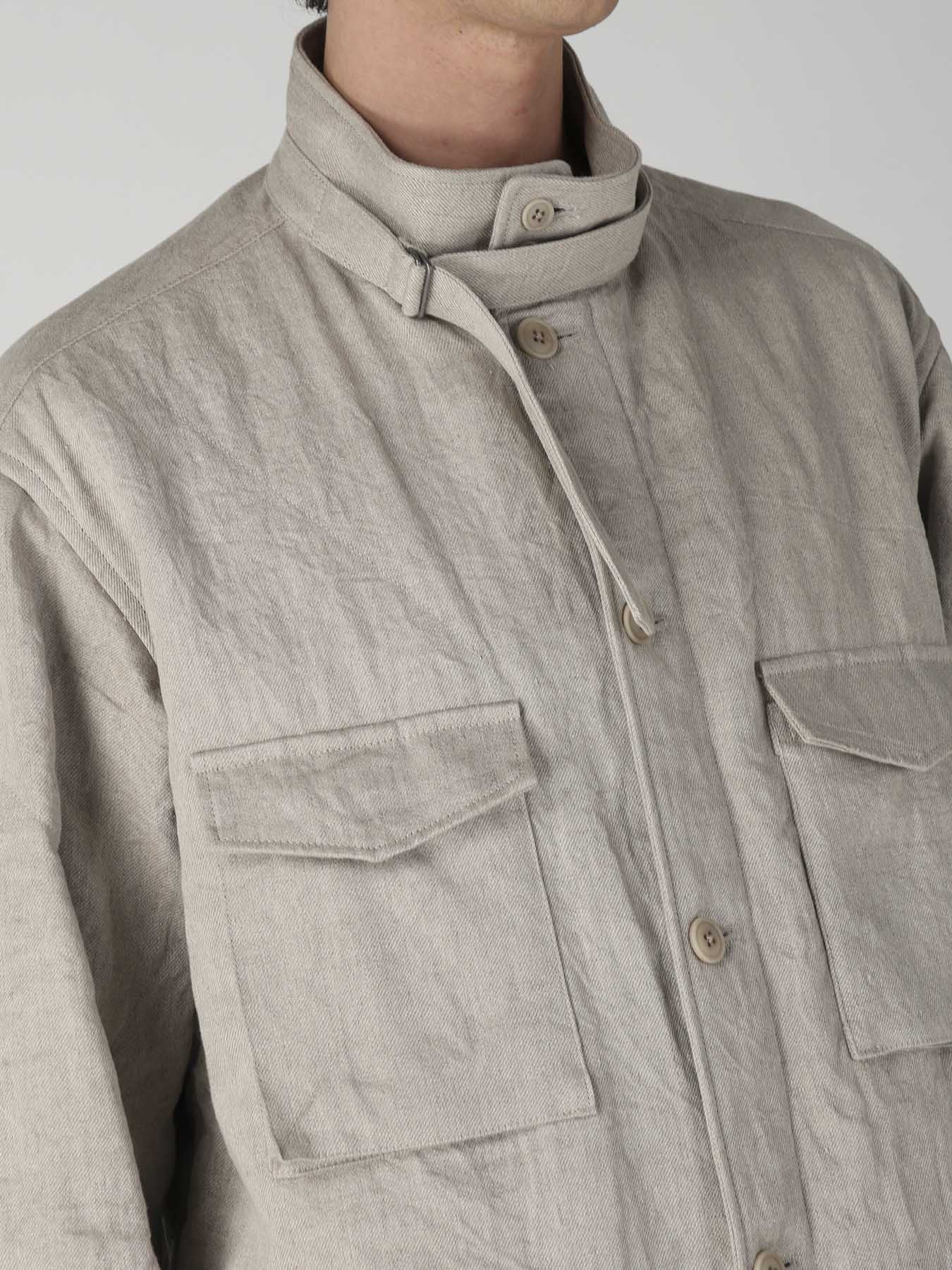 10OZ DENIM LINEN PADDED ARMY BLOUSON