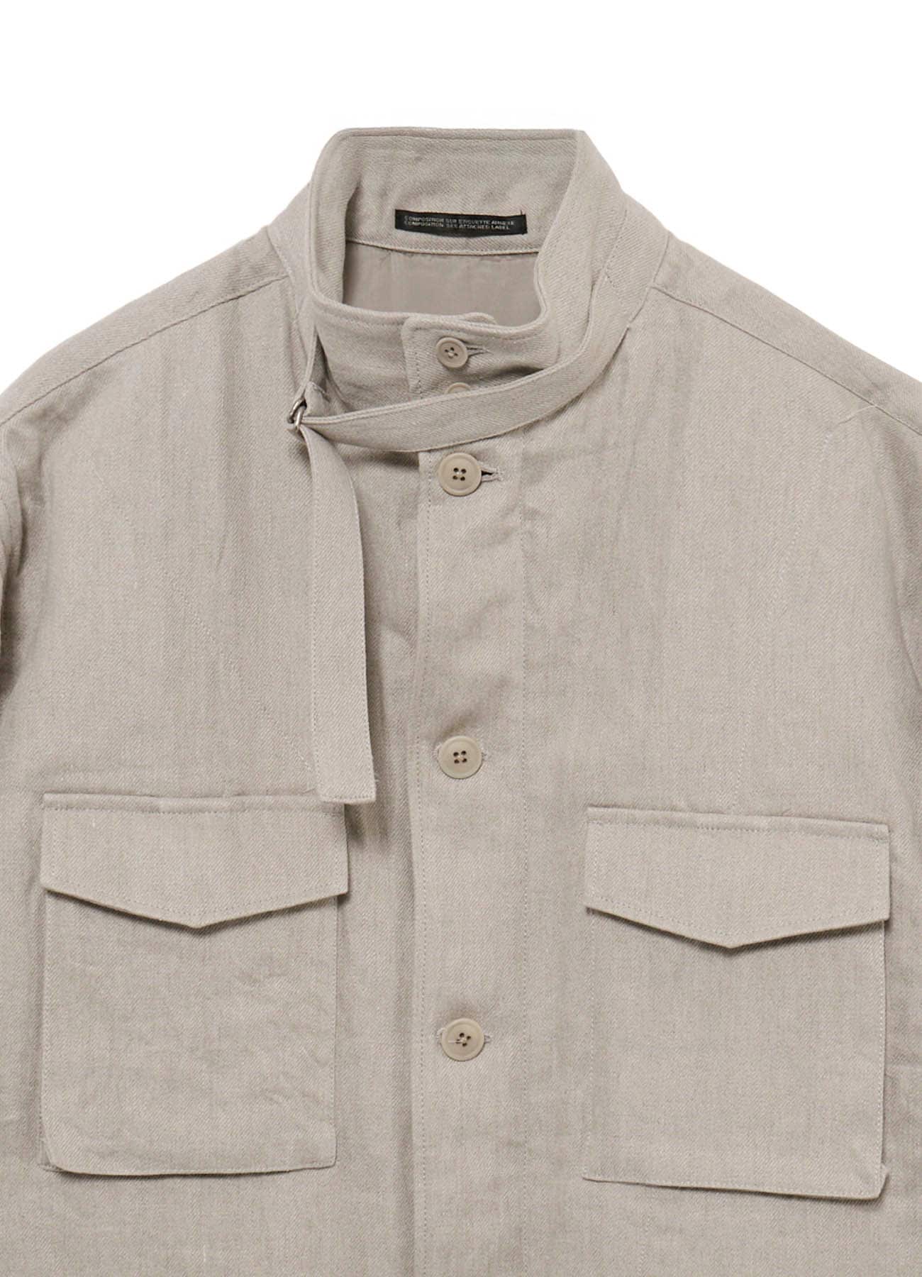 10OZ DENIM LINEN PADDED ARMY BLOUSON