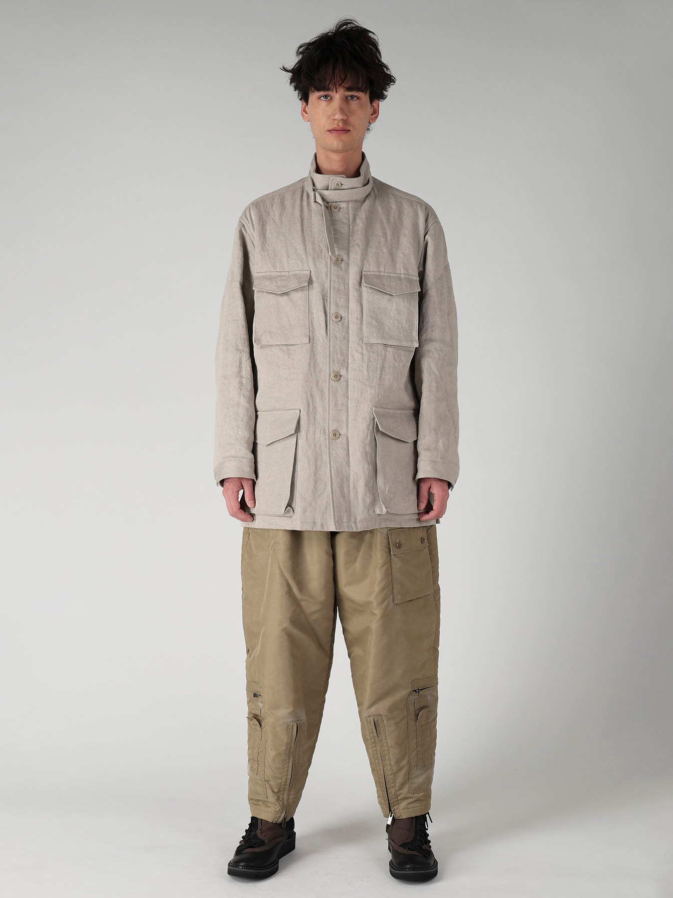 10OZ DENIM LINEN PADDED ARMY BLOUSON