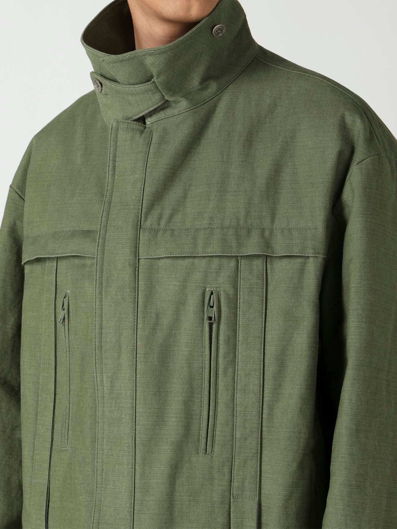 SLUB SATIN PADDED YOKE BLOUSON