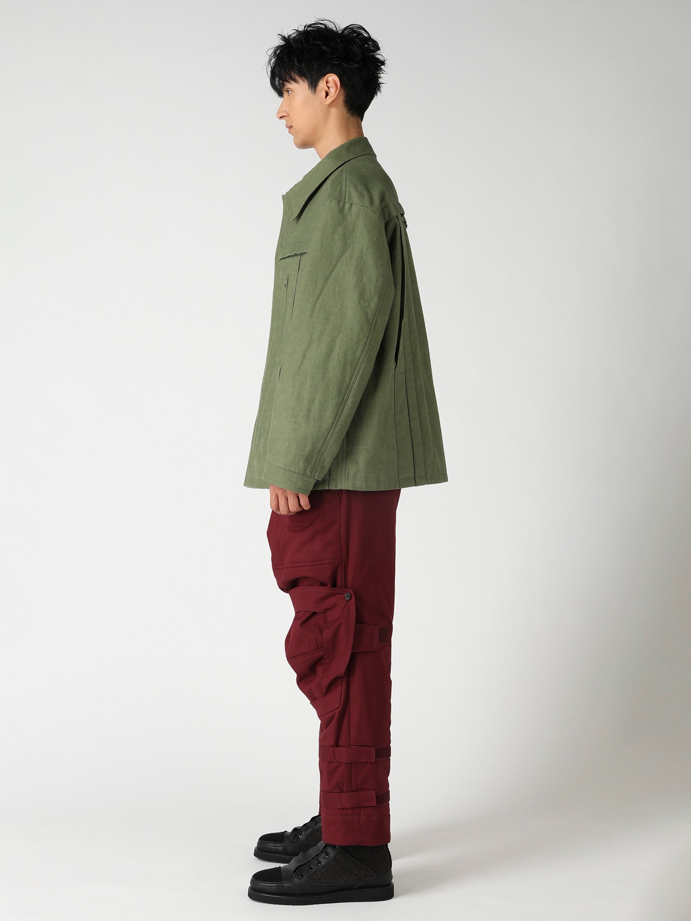 SLUB SATIN PADDED YOKE BLOUSON