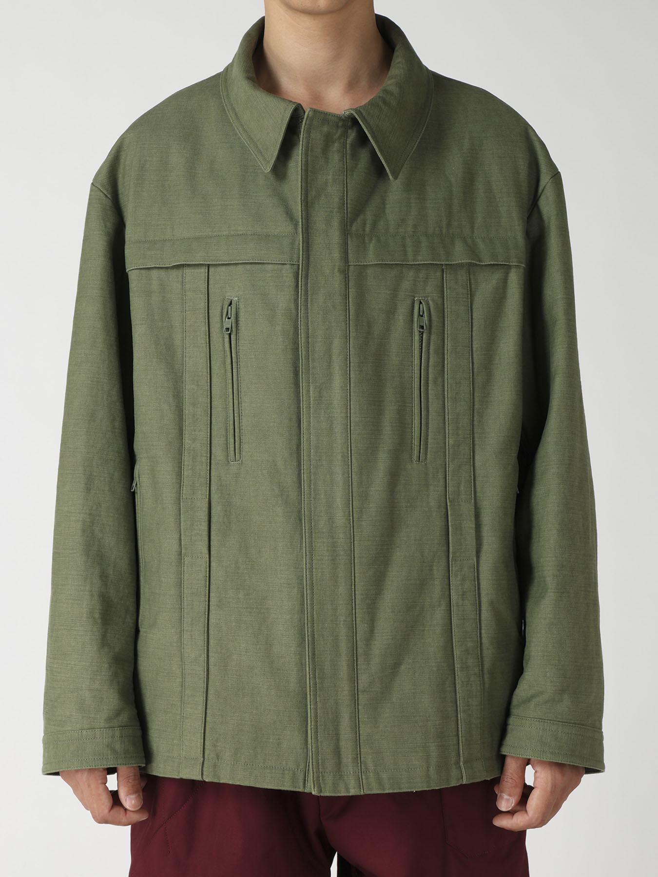 SLUB SATIN PADDED YOKE BLOUSON