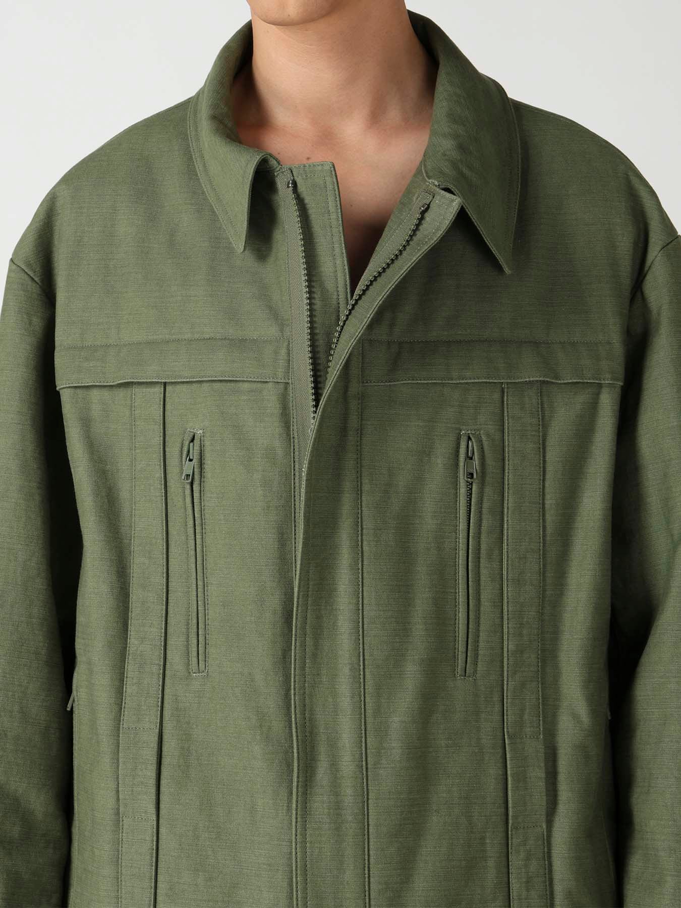 SLUB SATIN PADDED YOKE BLOUSON