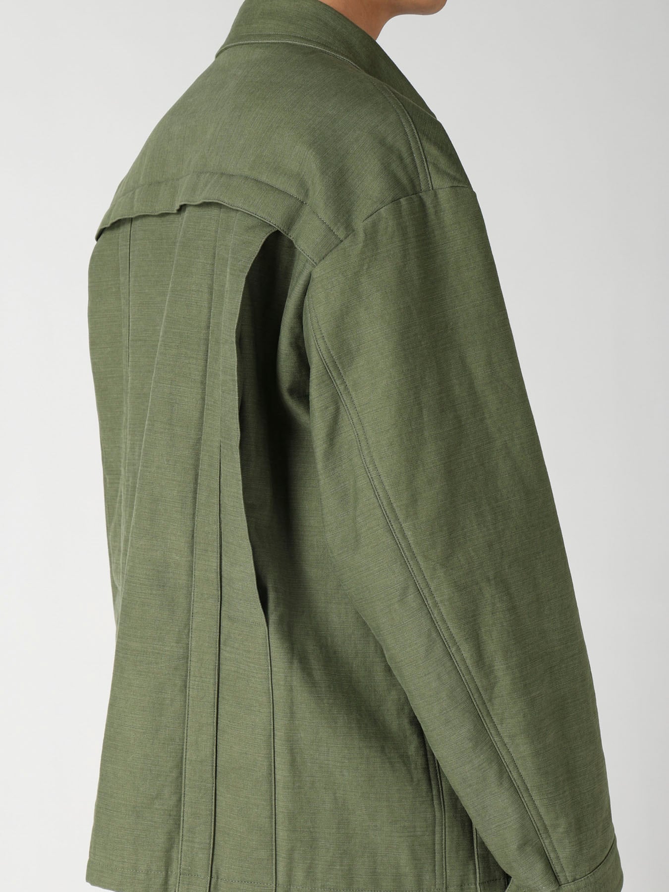 SLUB SATIN PADDED YOKE BLOUSON