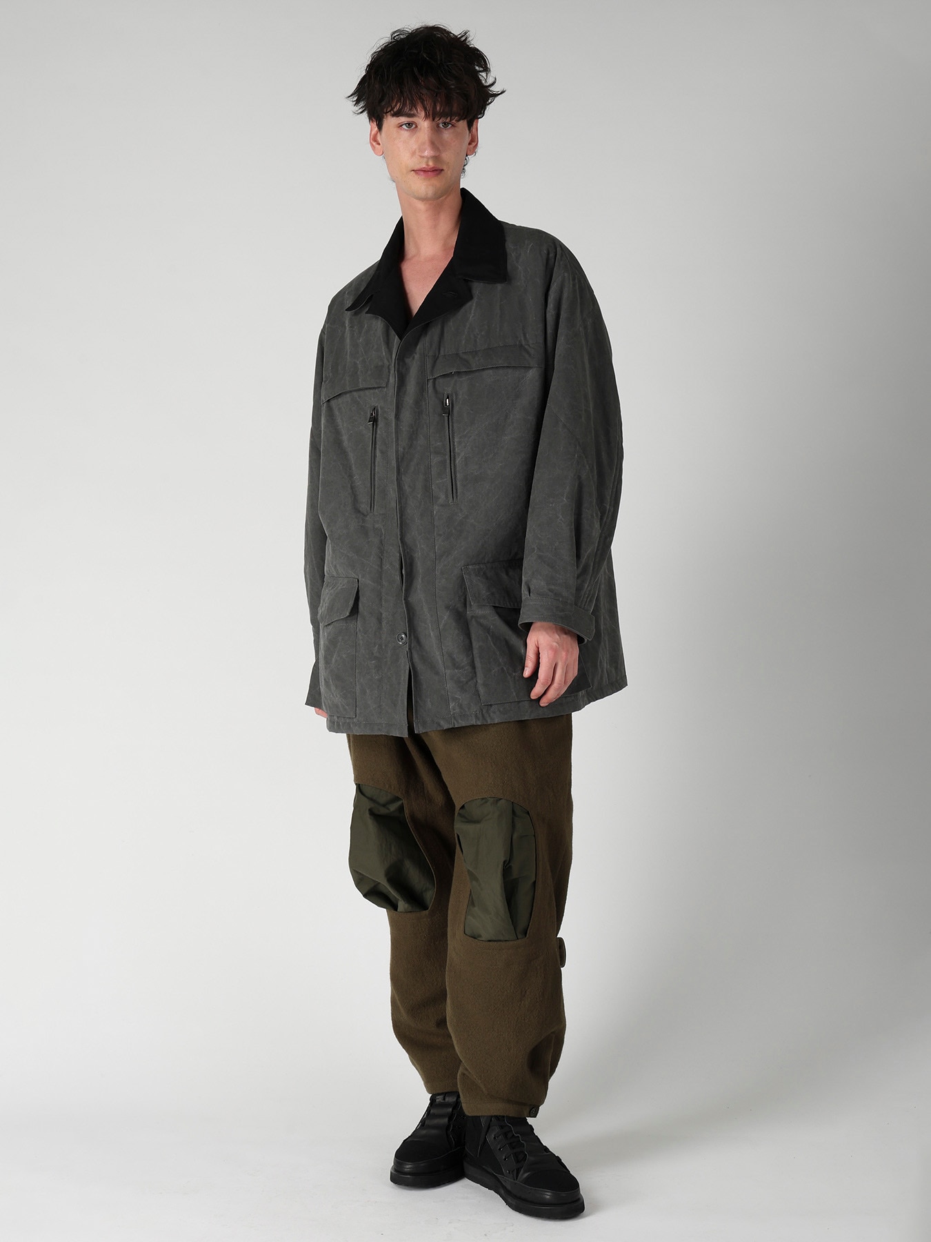 COTTON RIPSTOP PIGMENT YOKE STITCH BLOUSON