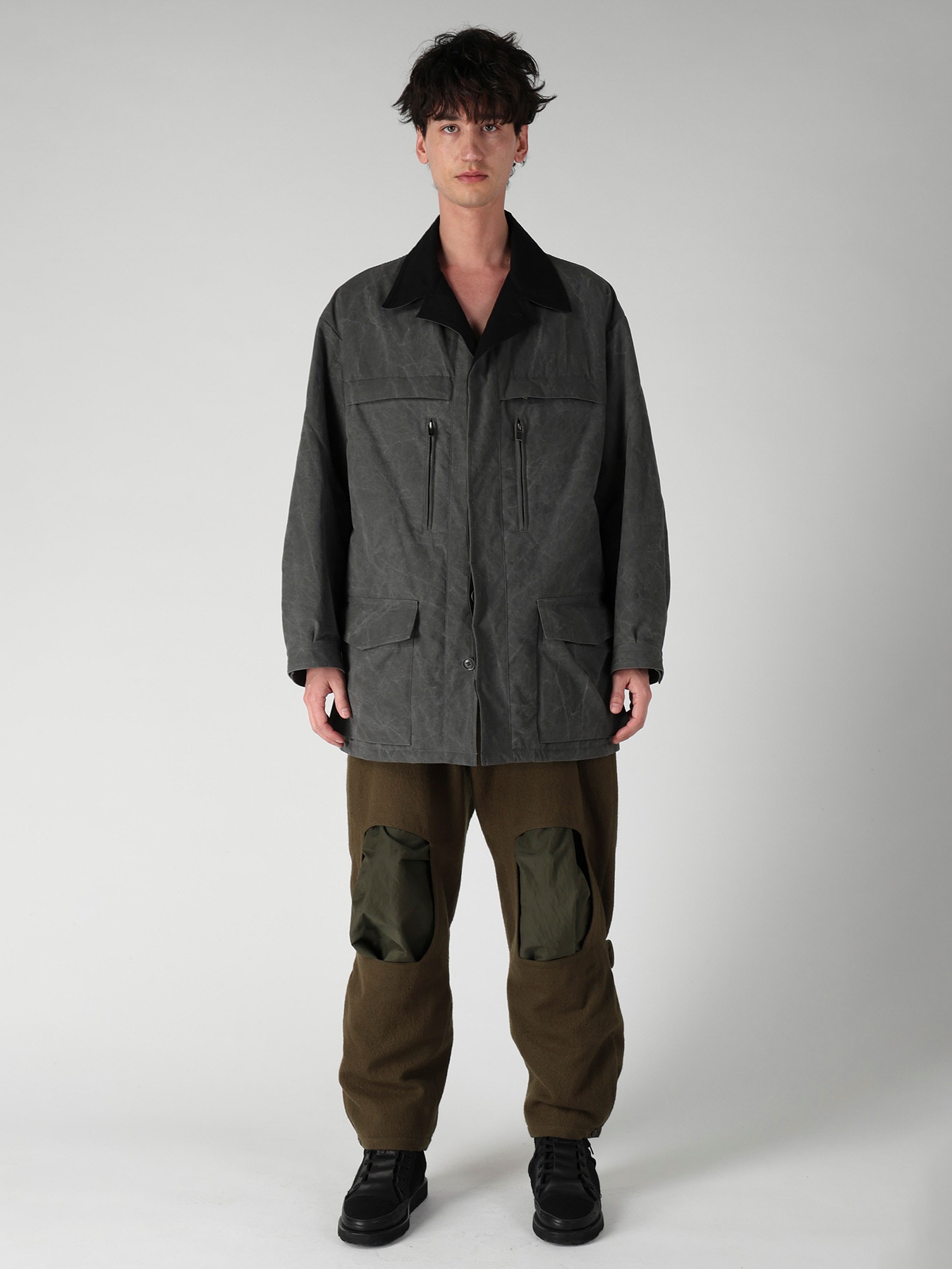 COTTON RIPSTOP PIGMENT YOKE STITCH BLOUSON