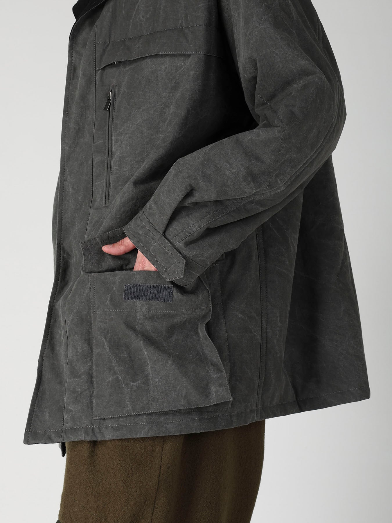 COTTON RIPSTOP PIGMENT YOKE STITCH BLOUSON