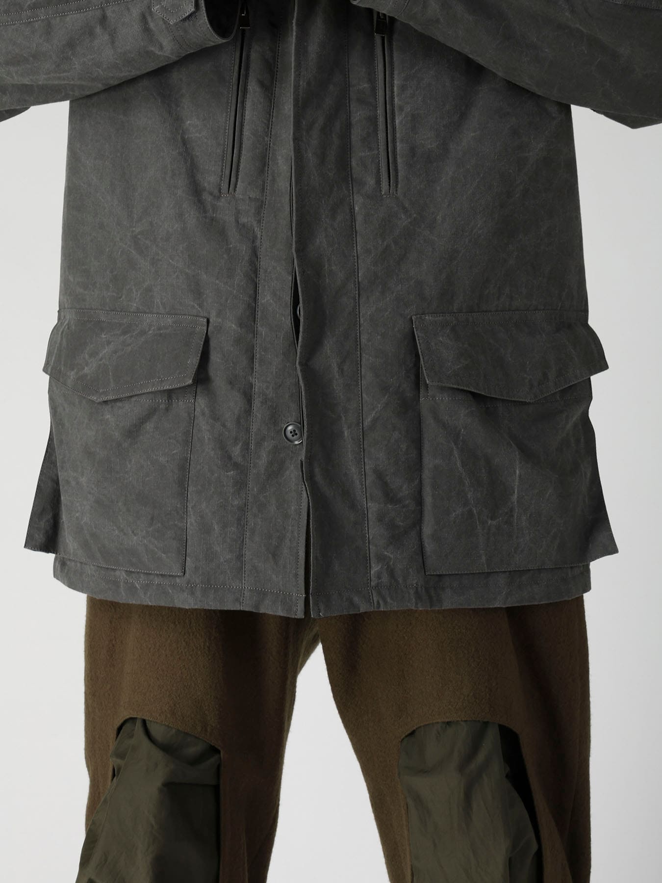 COTTON RIPSTOP PIGMENT YOKE STITCH BLOUSON