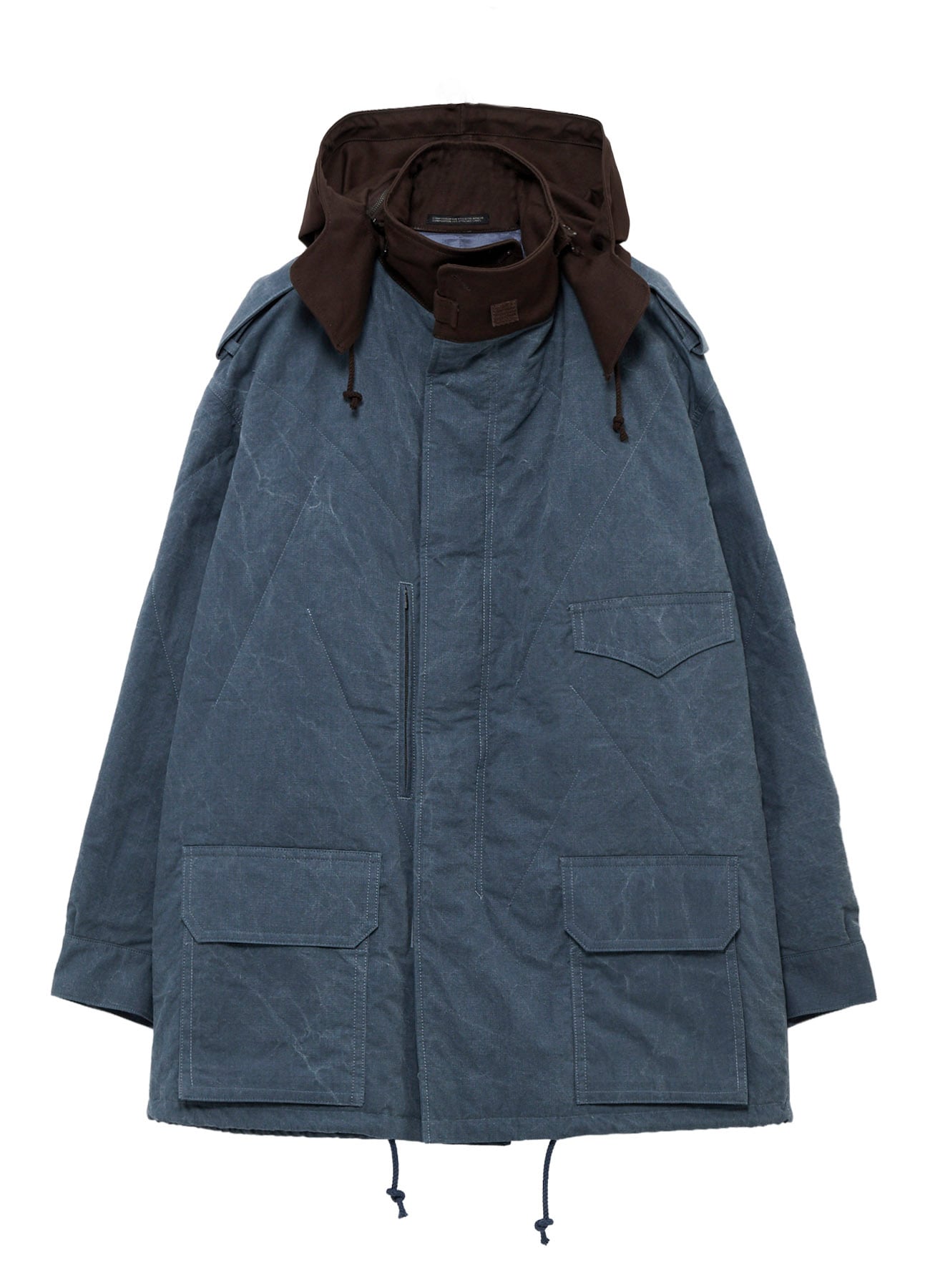 C RIP PIGMENT HOODED STITCH BLOUSON
