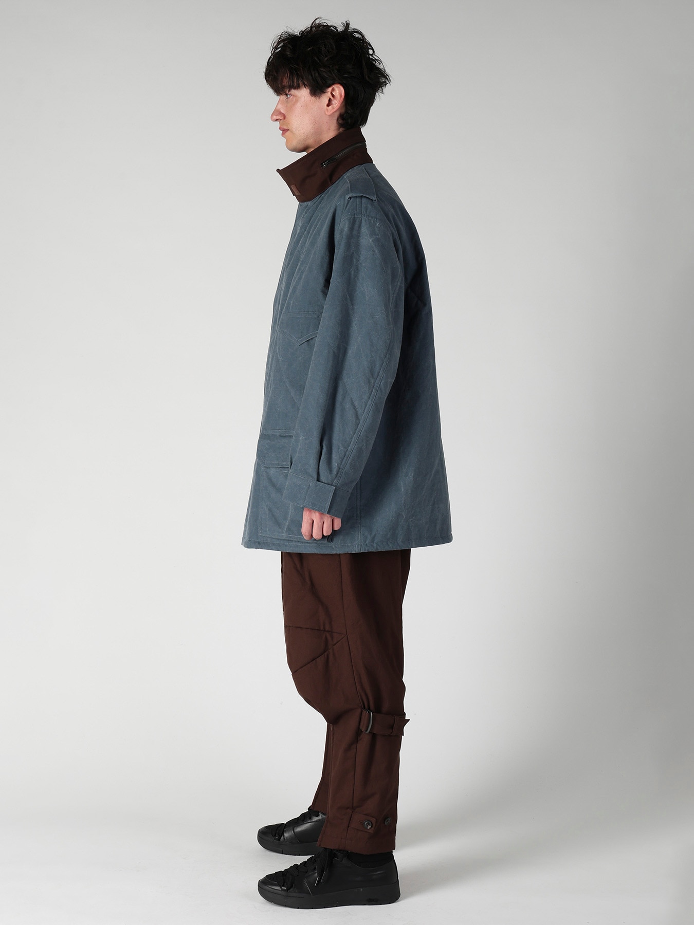 C RIP PIGMENT HOODED STITCH BLOUSON