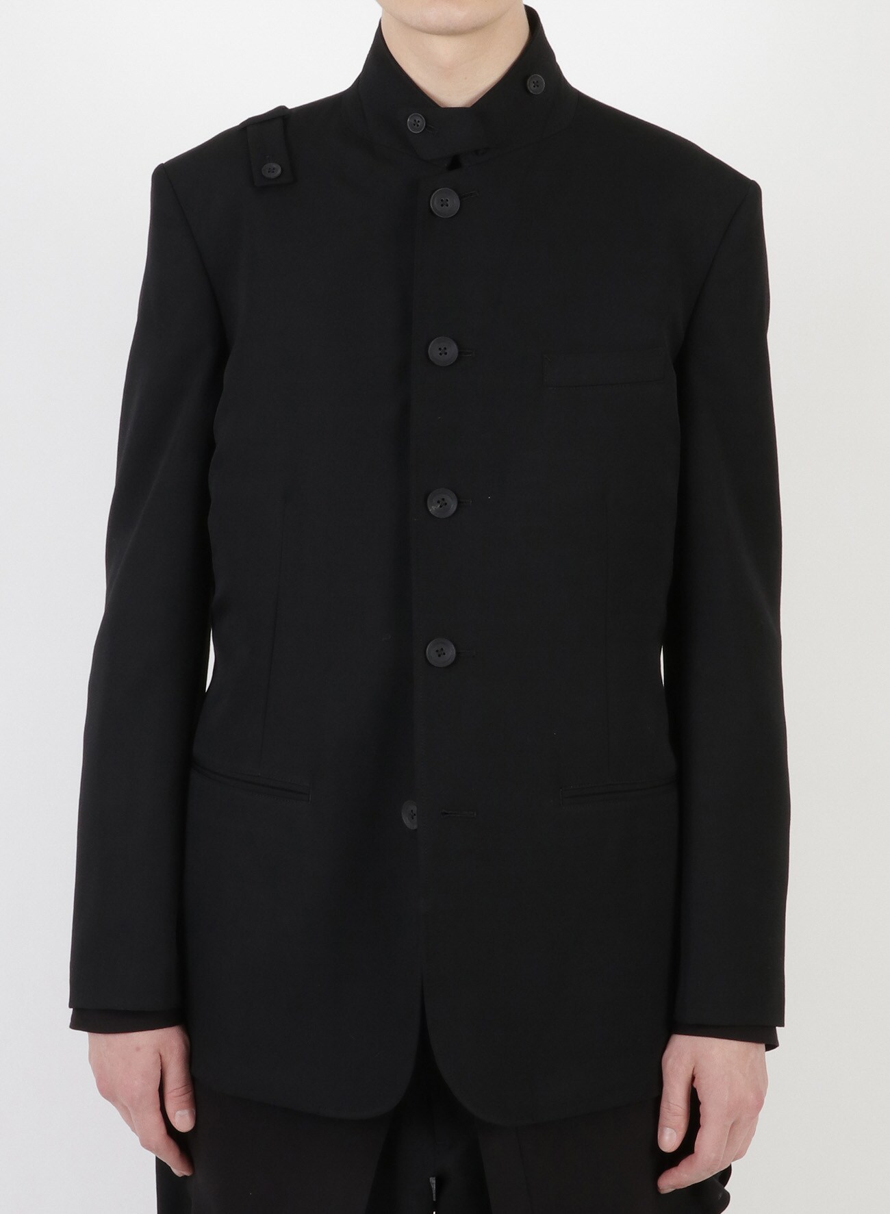 REGULATION W/GABARDINE 5BUTTON SINGLE JACKET(L Black): Vintage