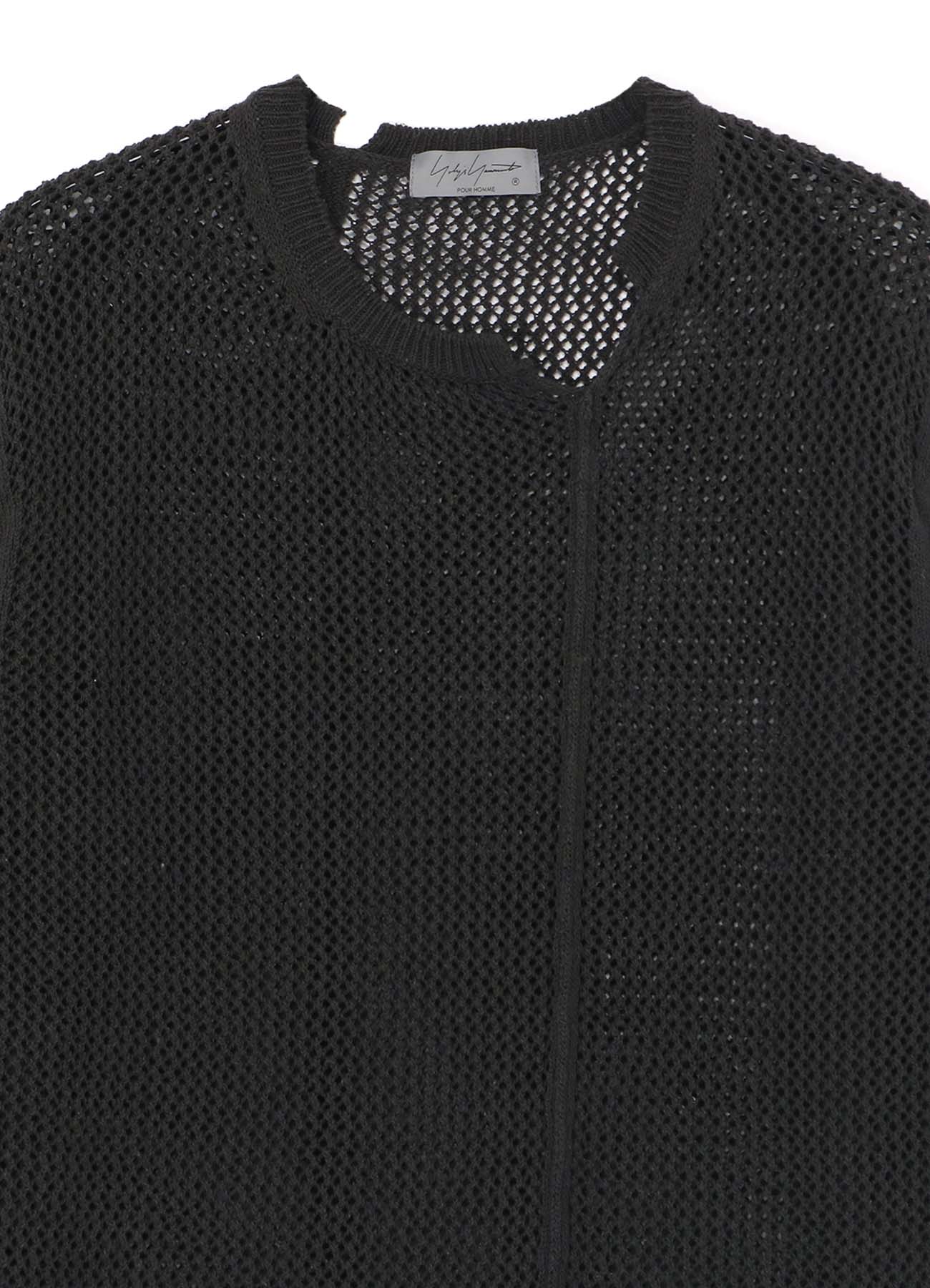 7G MESH PATTERN LONG SLEEVE PO(FREE SIZE Charcoal): Yohji Yamamoto